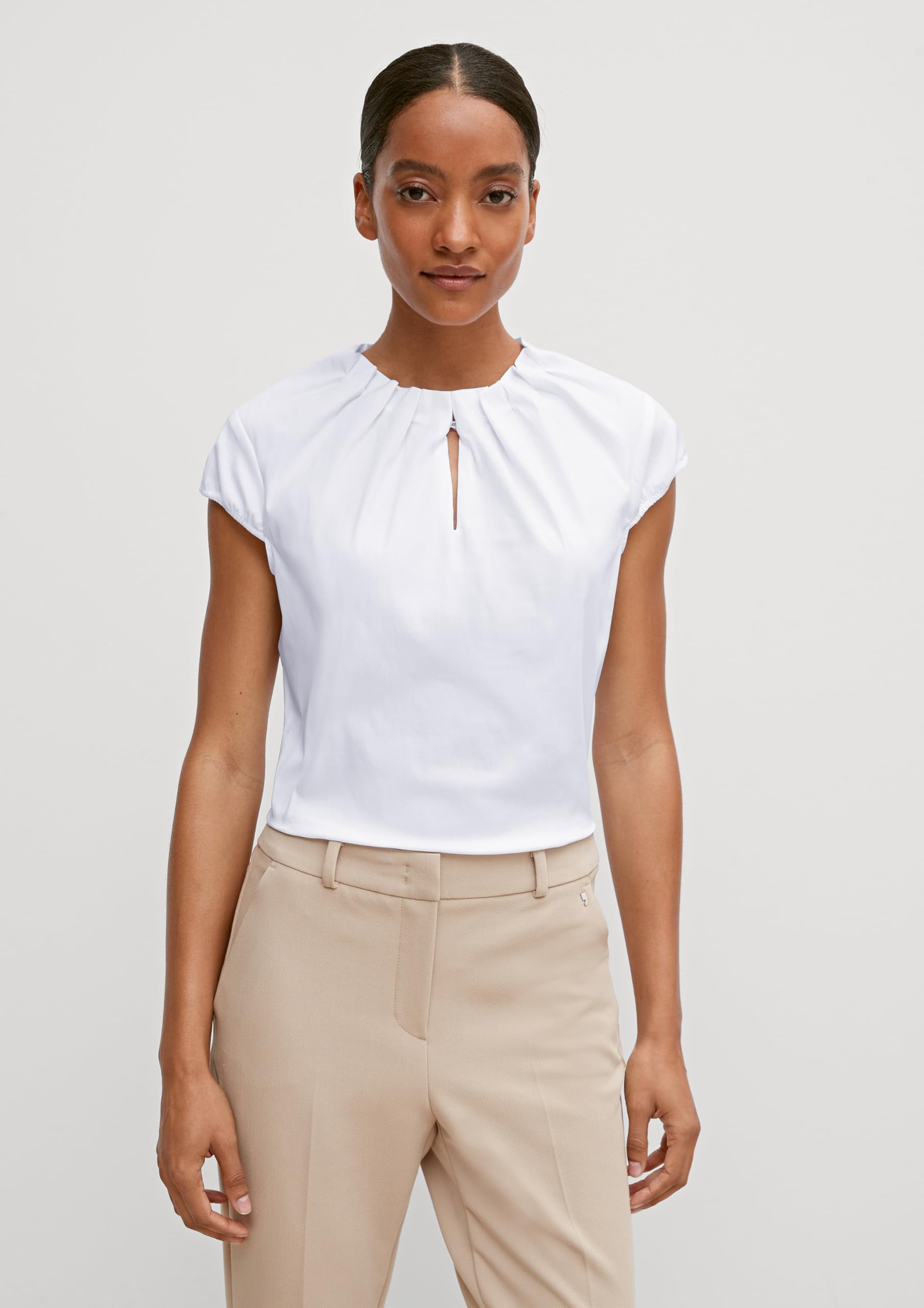 comma-blouses-kurzarm-bluse-wei-1er-pack-damen image 6