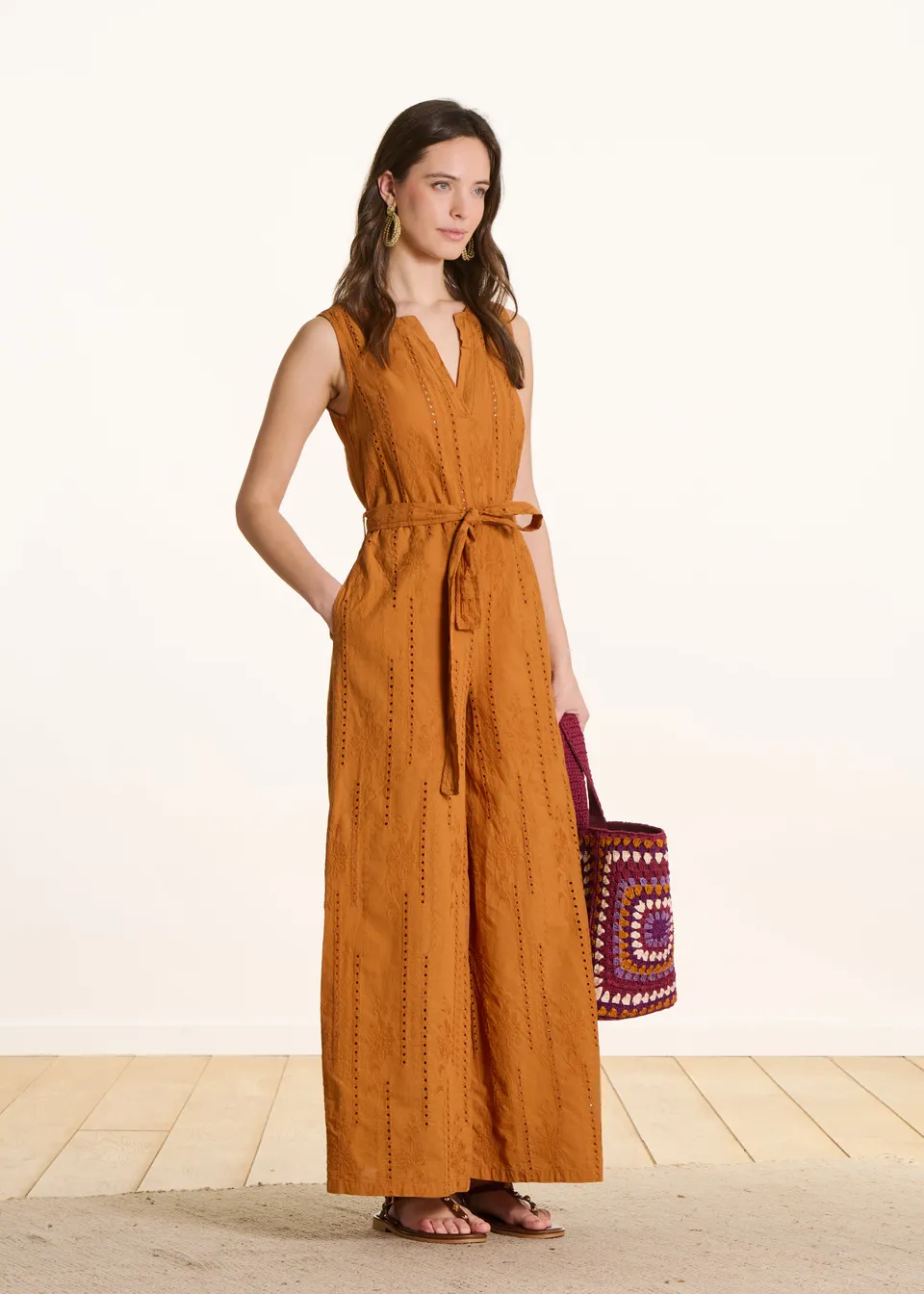 la-f-e-marabout-e-vlomee-jumpsuit-orange-broderie-gr-34 image 1