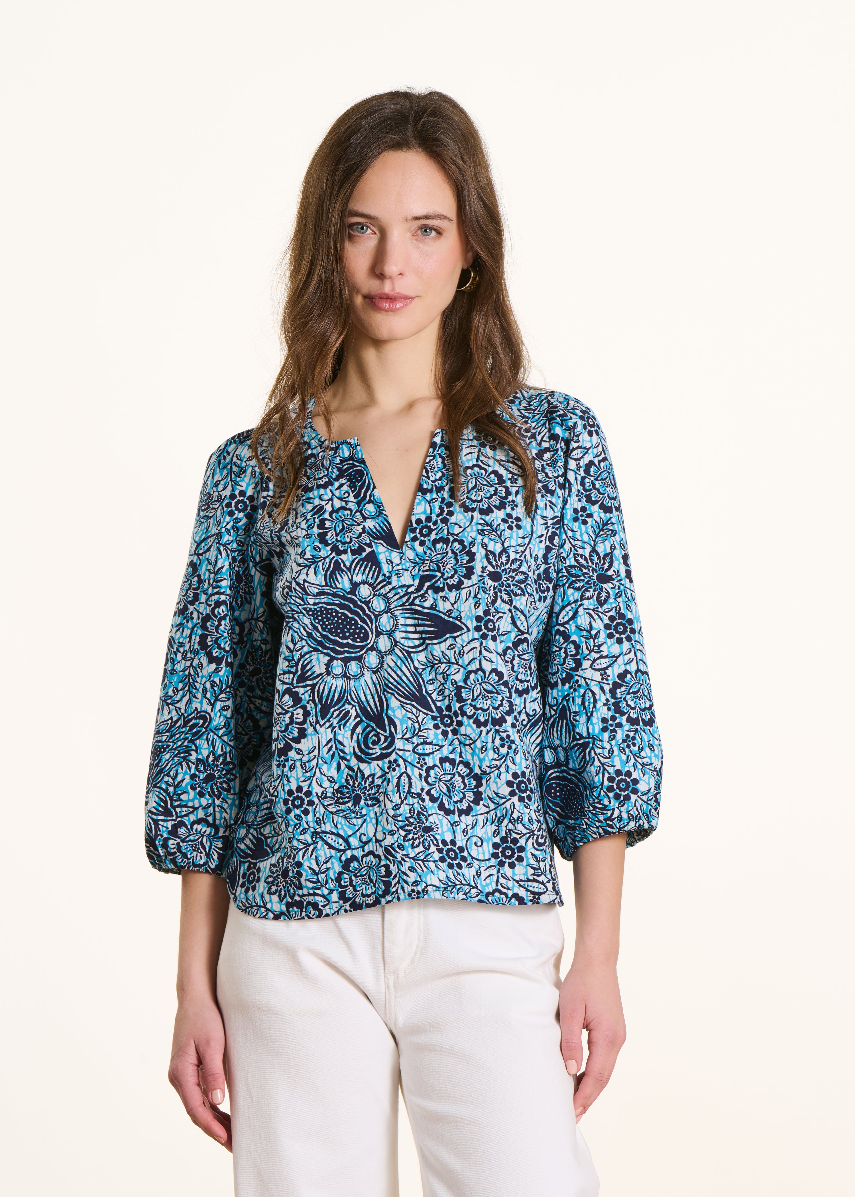 la-f-e-marabout-e-tops-top-blau-popeline-40-floral image 1