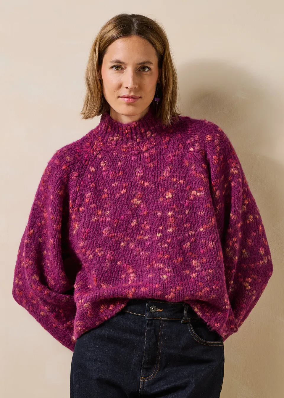 la-f-e-marabout-e-grigio-pullover-lila-oversize image 1