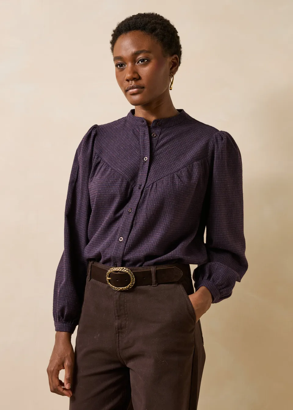 la-f-e-marabout-e-gia-bluse-bordeaux-vichy-karo-baumwolle image 1