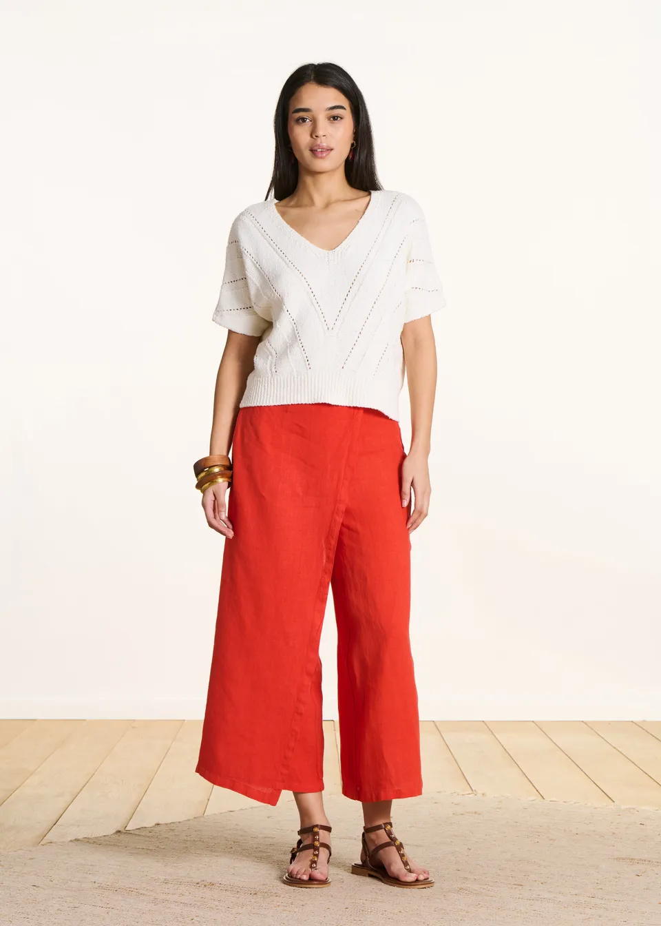la-f-e-marabout-e-fulano-hose-orange-leinen-7-8-weit image 1