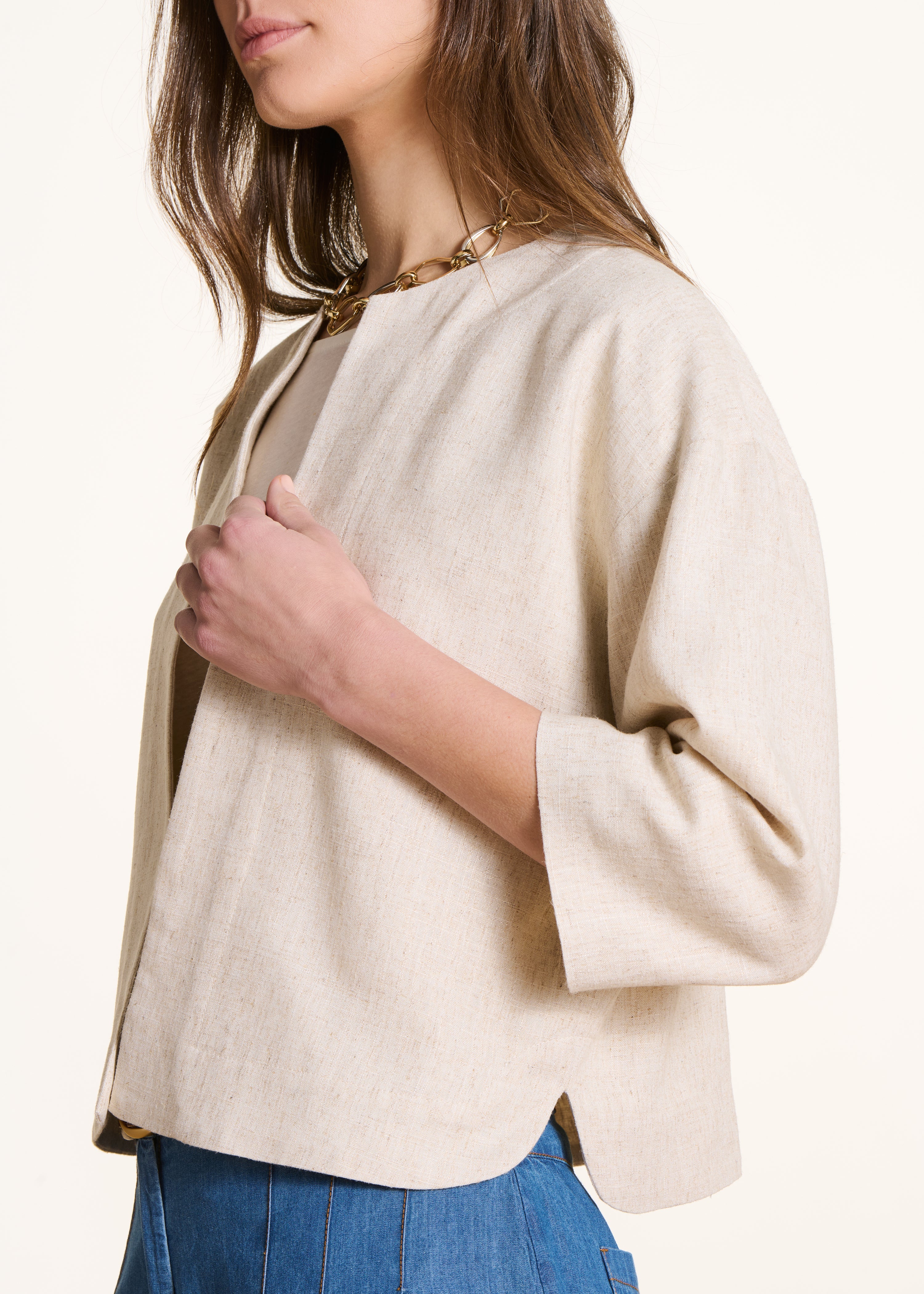 la-f-e-marabout-e-dilou-kurzjacke-greige-3-4-arm image 5