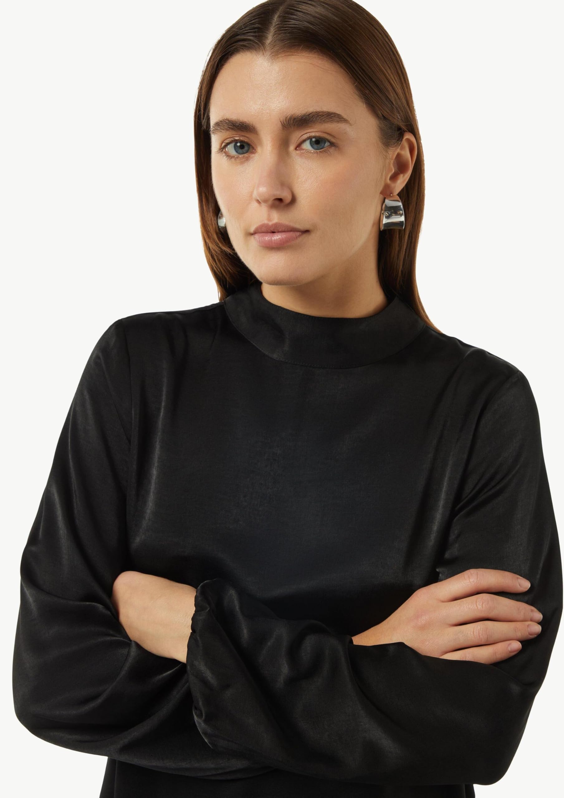 comma-viskosemix-kleid-mit-bindedetail-web-kleid-t-rkisblau image 4