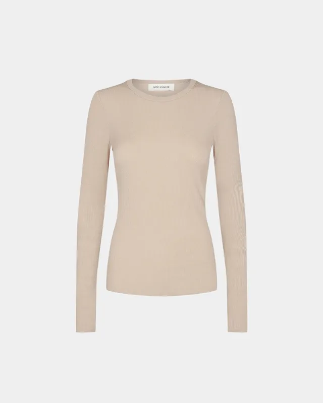 sofie-schnoor-women-petriciasw-langarmshirt-beige-slimfit image 1