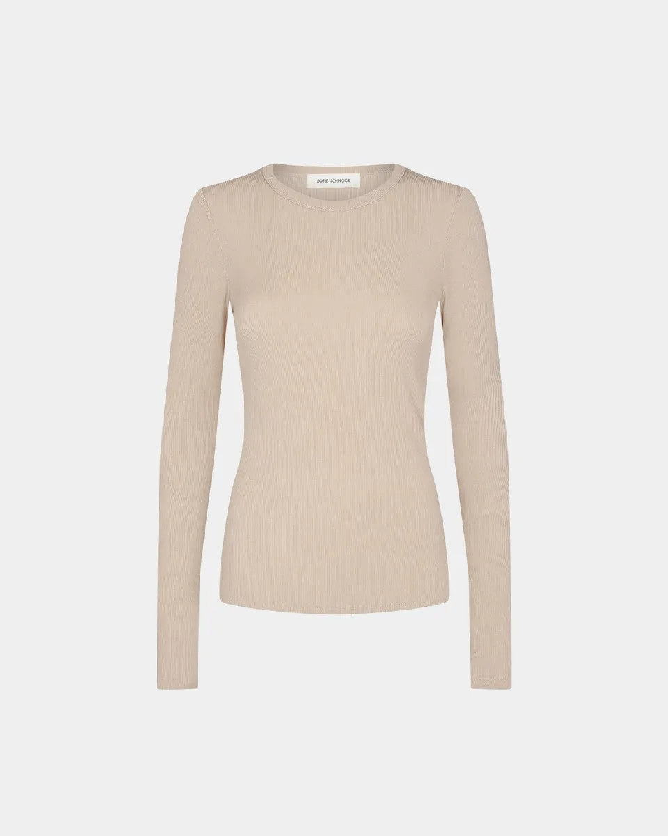 sofie-schnoor-women-petriciasw-langarmshirt-beige-slimfit image 1