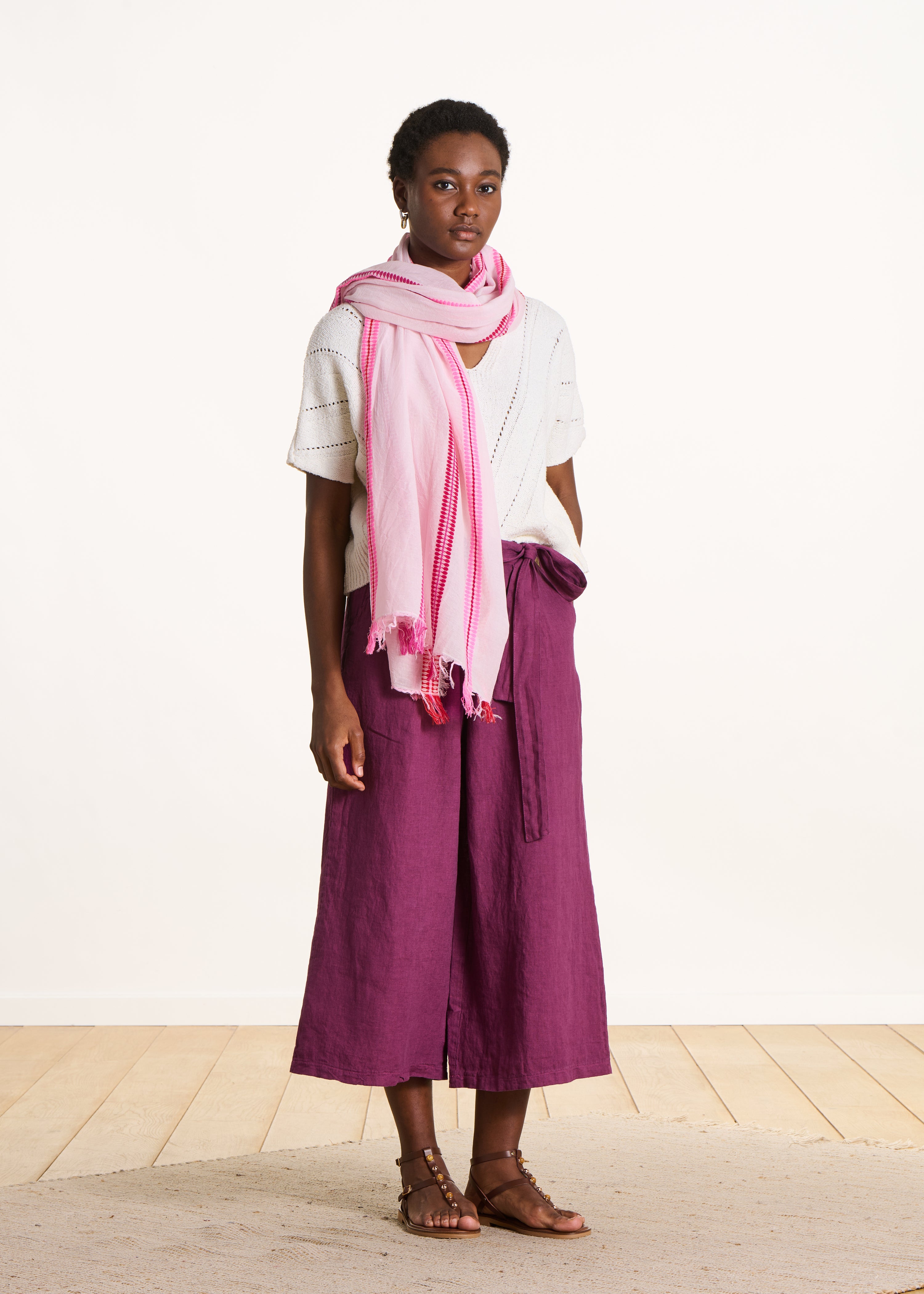 la-f-e-marabout-e-accessoires-foulard-schal-rosa-gestreift-tu image 3