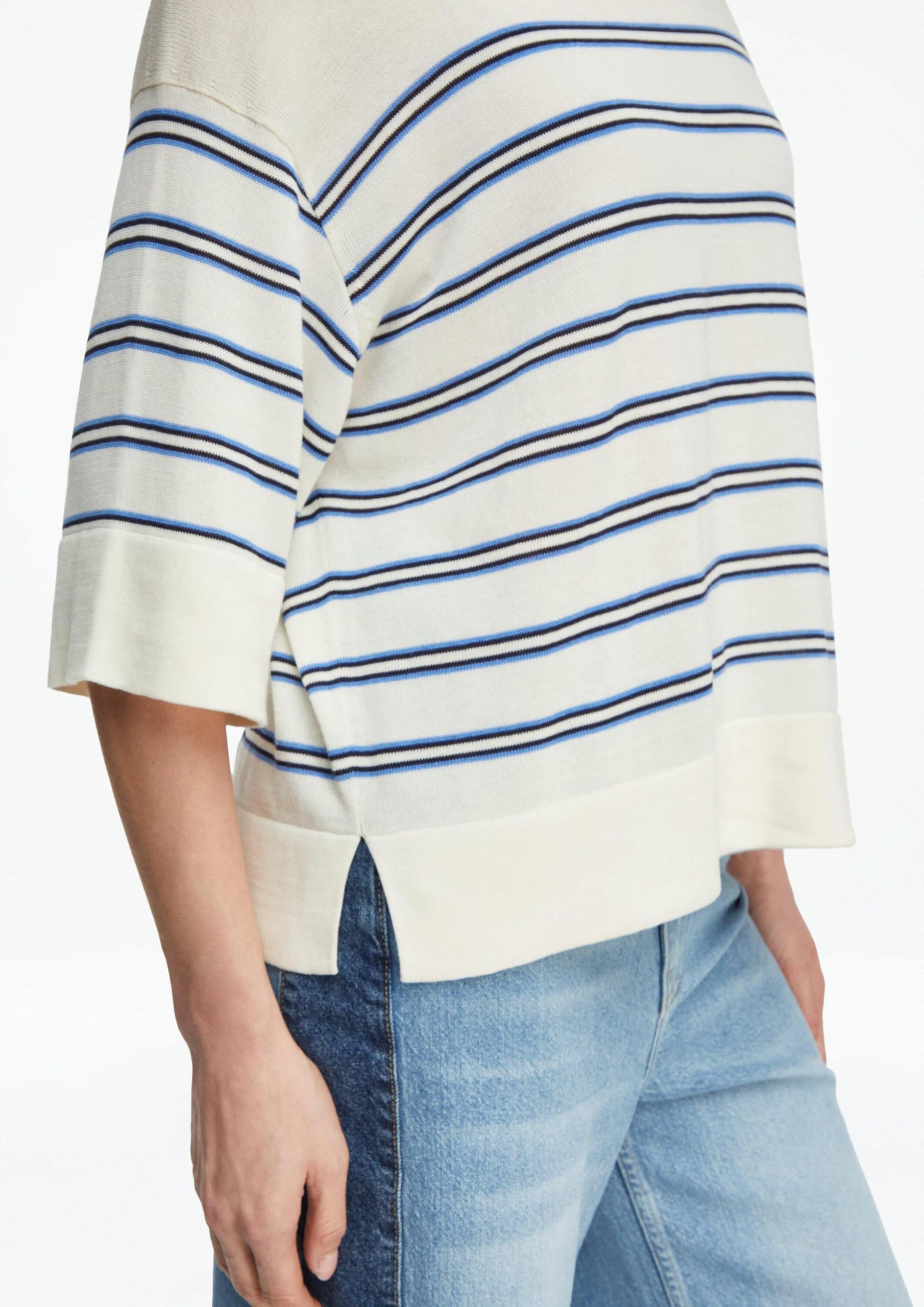comma-strickpullover-gestreift-kurzarm-gr-l-relaxed-fit image 5
