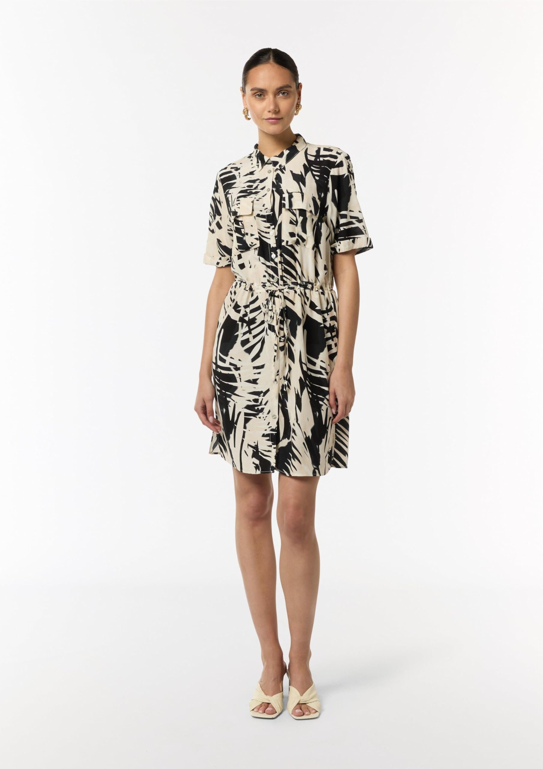 comma-kleid-mit-knopfleiste-hemdkragen-blusenkleid-40-schwarz image 5