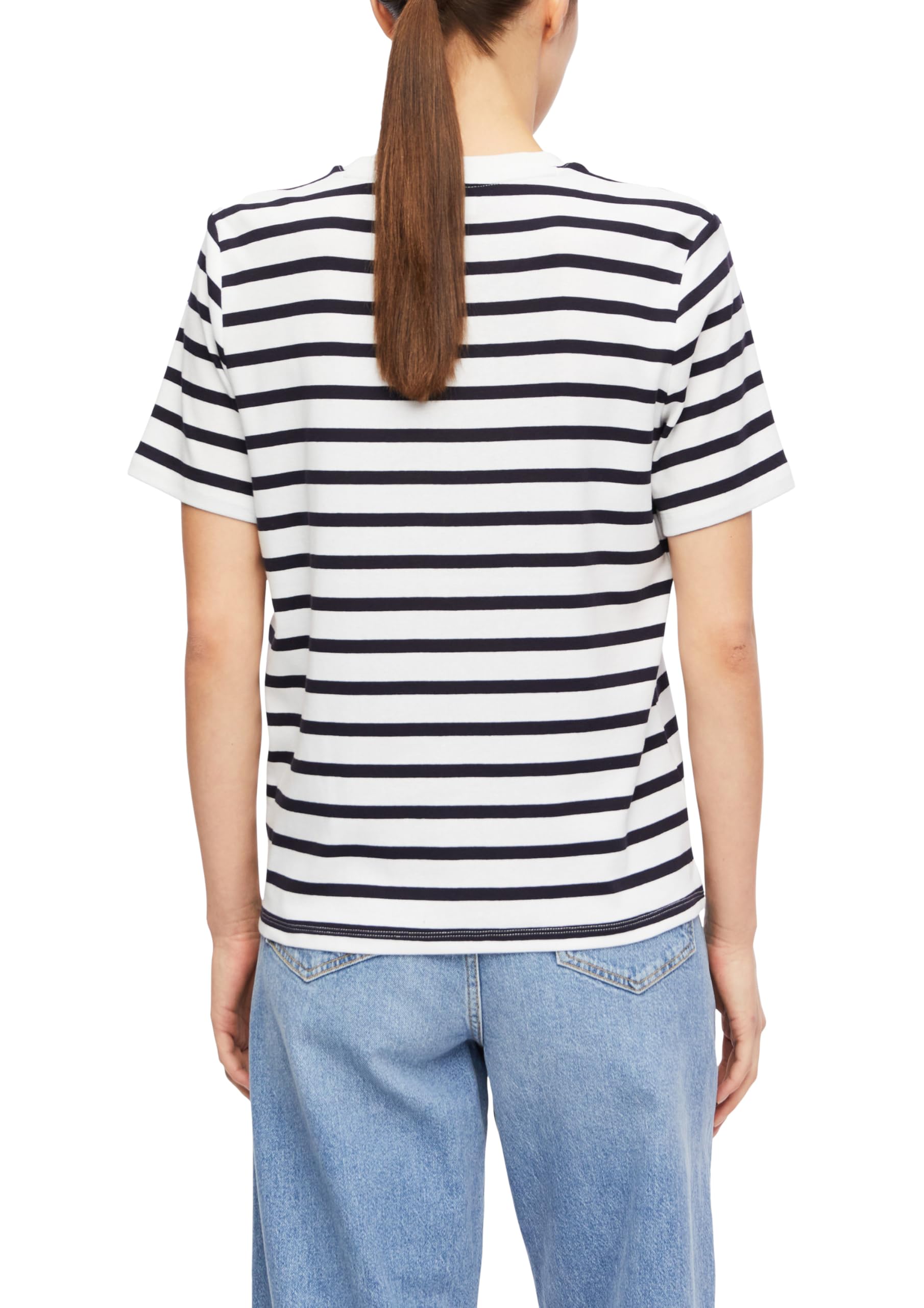 comma-gestreiftes-t-shirt-damen-top-gr-e-42-hellblau image 2