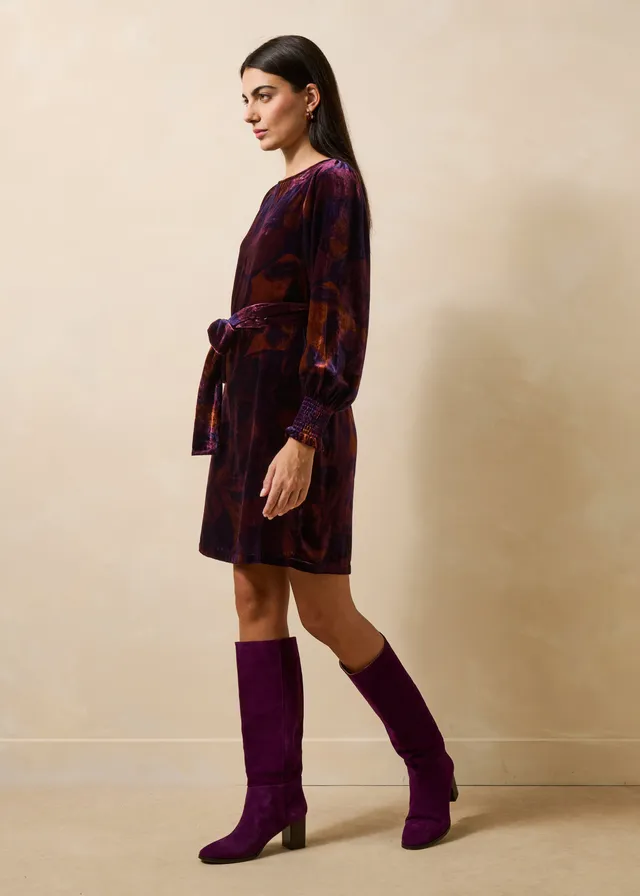 la-f-e-marabout-e-etna-kleid-lila-velours-floral-langarm image 1