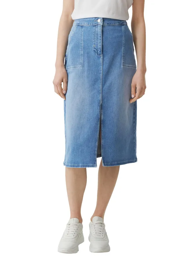 comma-midi-rock-denim-blau-gr-34-damen image 1