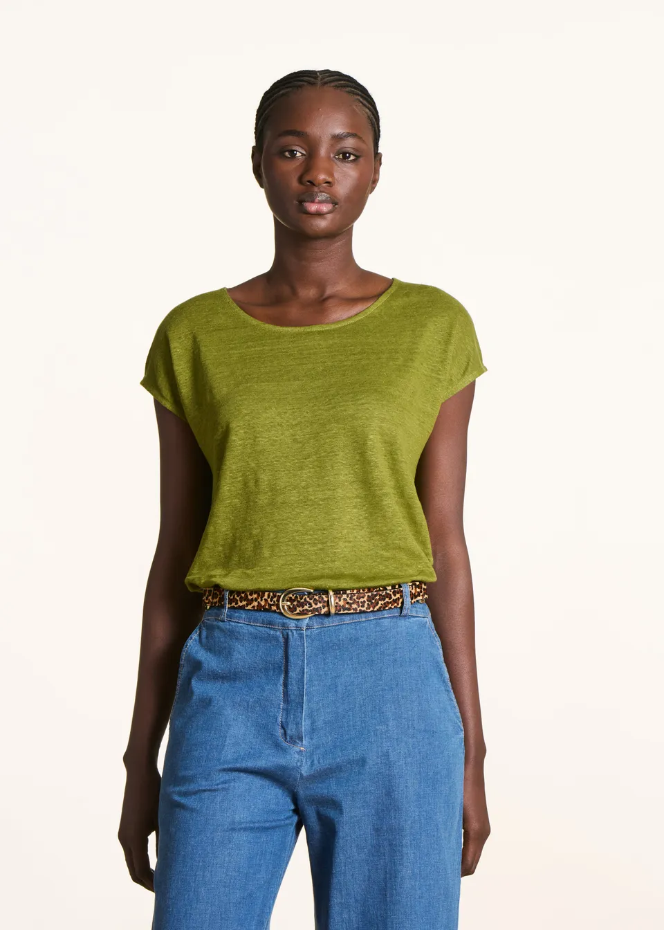 la-f-e-marabout-e-virano-t-shirt-oliv-leinen image 1
