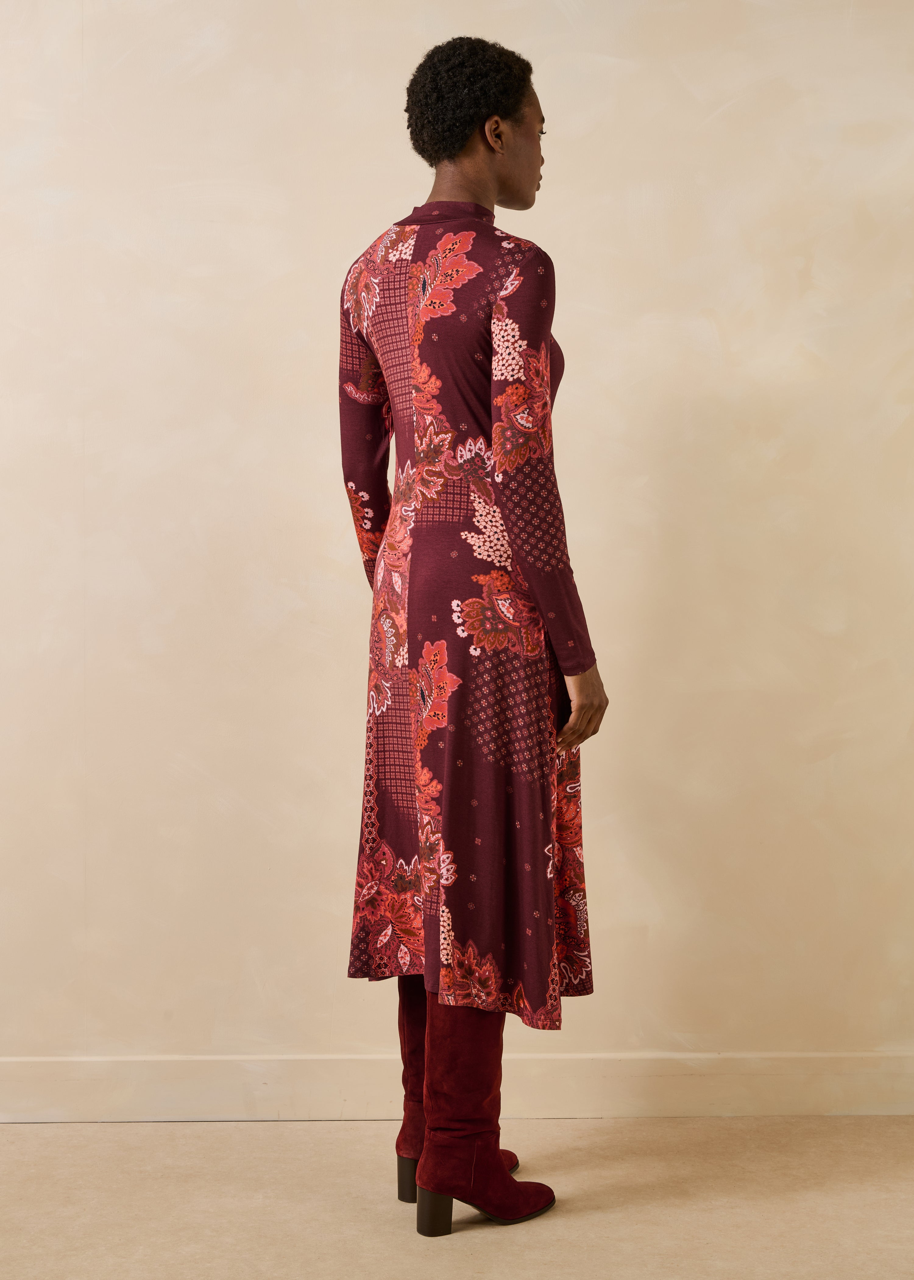 la-f-e-marabout-e-etrusk-kleid-rot-jersey-print-lang image 2