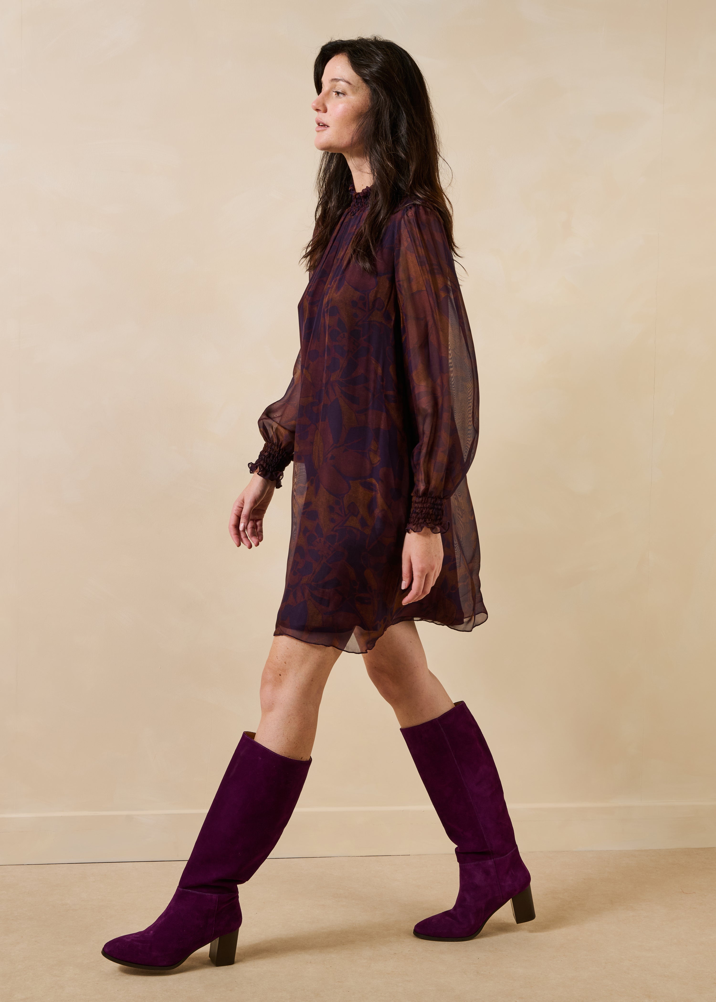 la-f-e-marabout-e-graziel-minikleid-violett-blumenmuster image 1