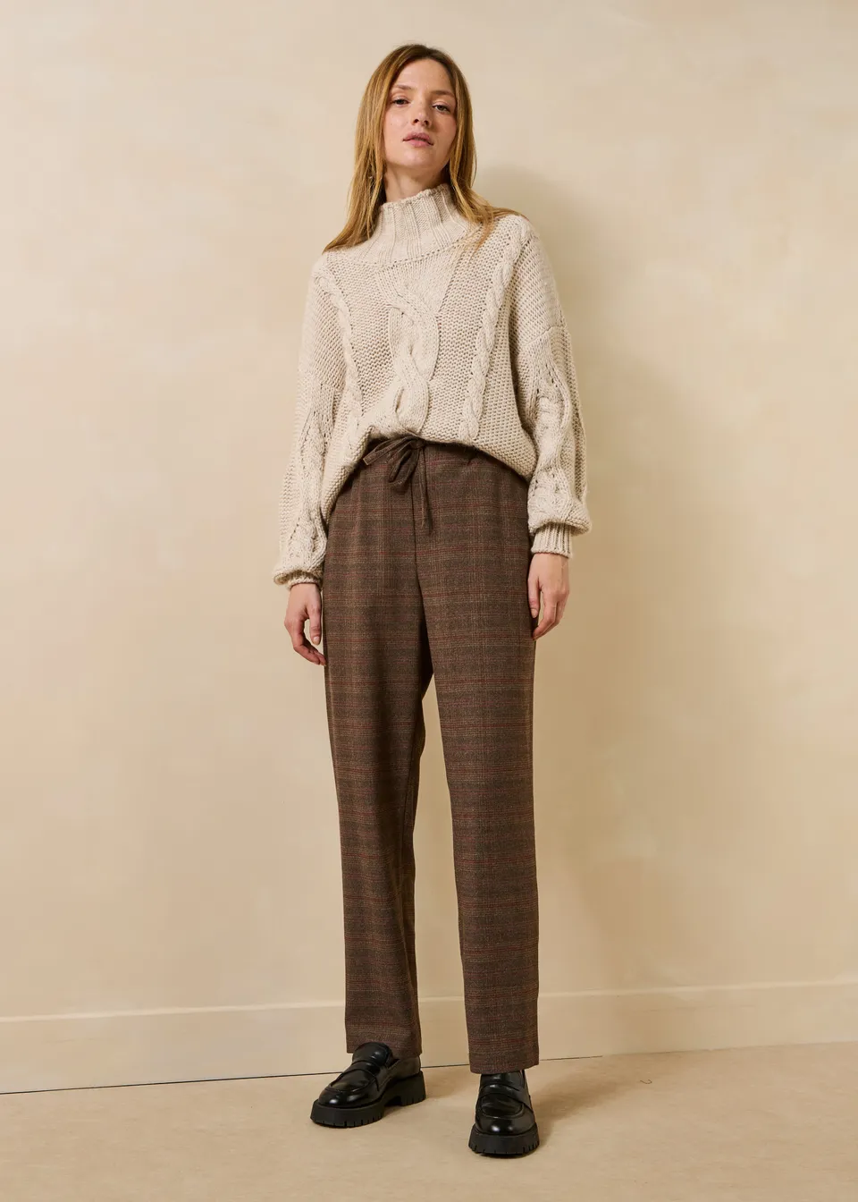 la-f-e-marabout-e-zergy-hose-braun-karo-7-8-elastisch image 1