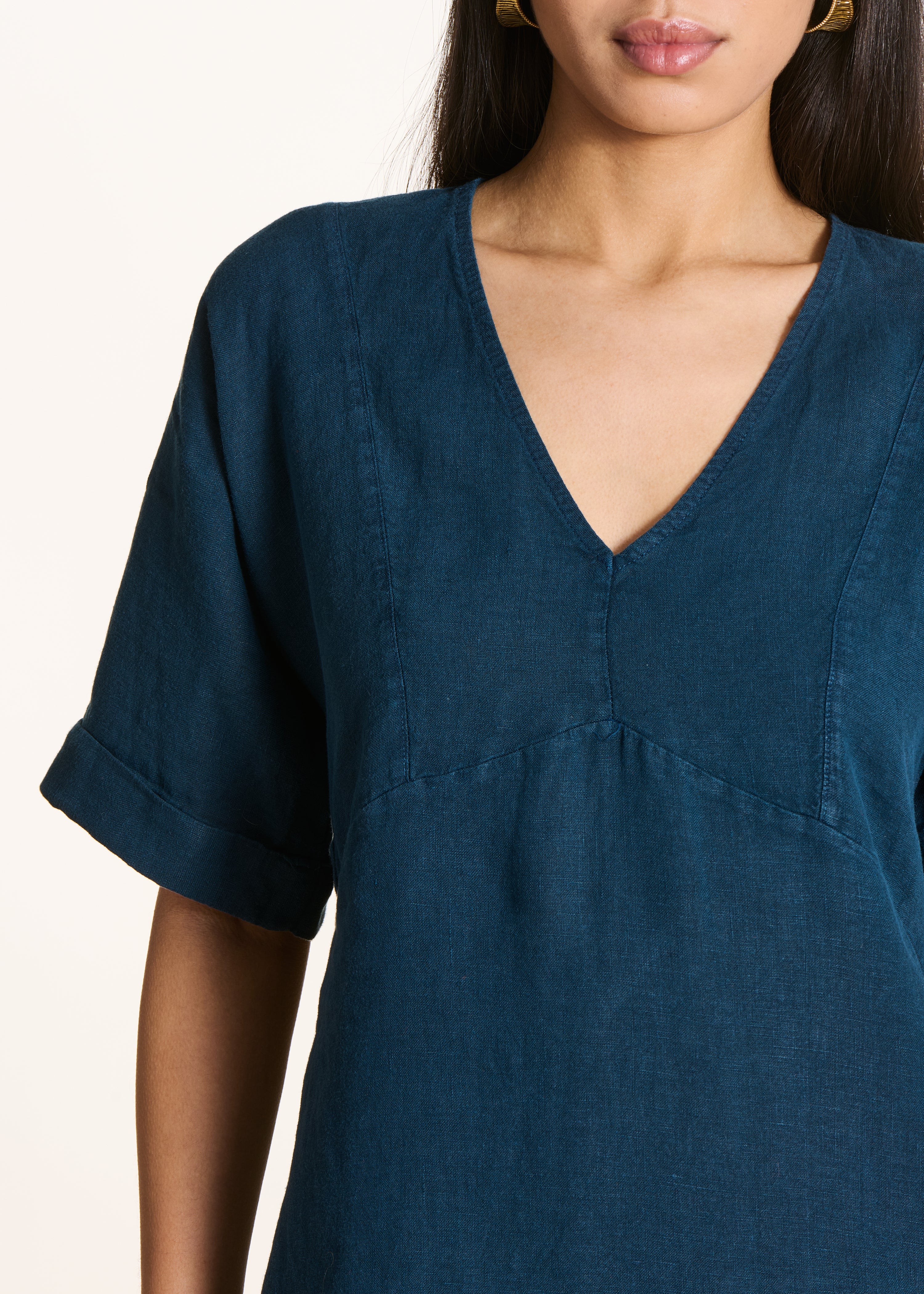 la-f-e-marabout-e-flavie-kleid-petrol-leinen-kurz image 4