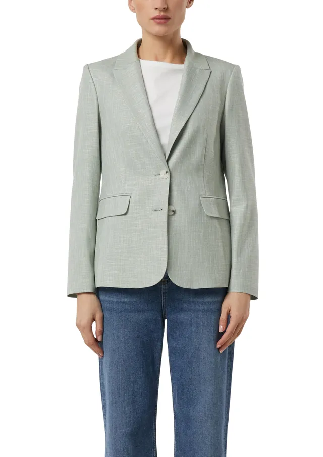 comma-taillierter-blazer-struktur-zwei-knopf-blazer image 1
