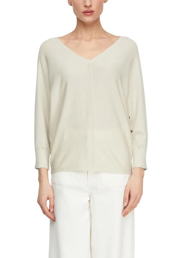 comma-knitwear-strickpullover-oversize-glitzer-gr-l-creme image 1