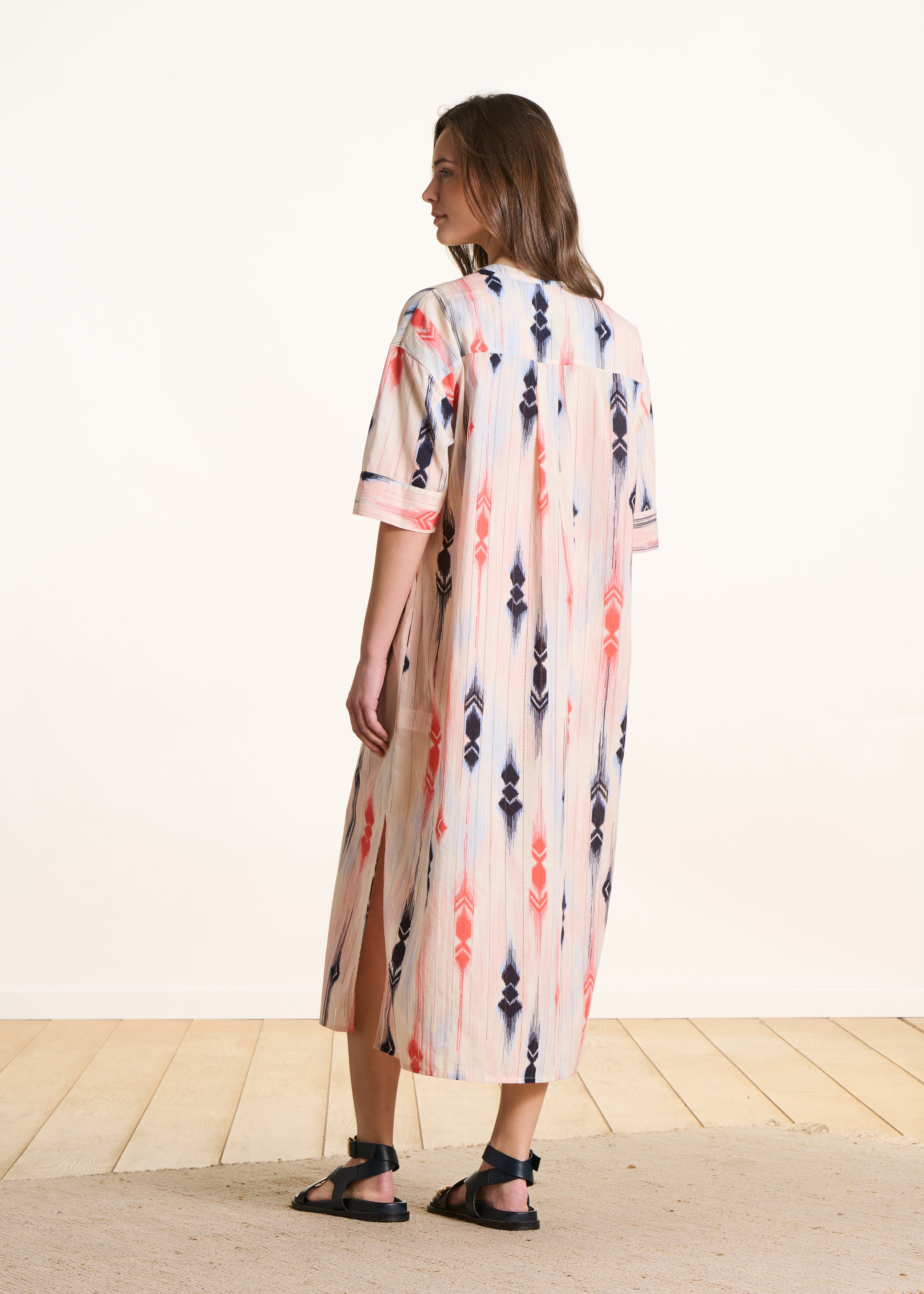 la-f-e-marabout-e-robes-deano-hemdkleid-bio-baumwolle-navy-peach image 3
