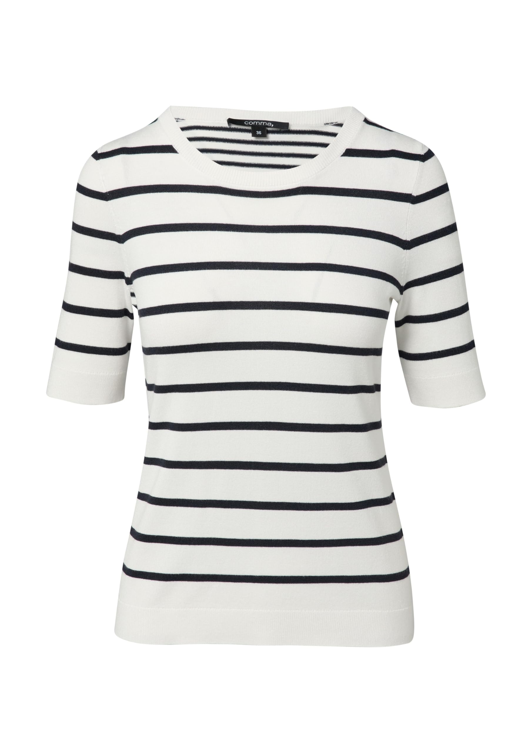 comma-gestreiftes-strickshirt-mit-rippblende-top-gr-38-streifen image 3