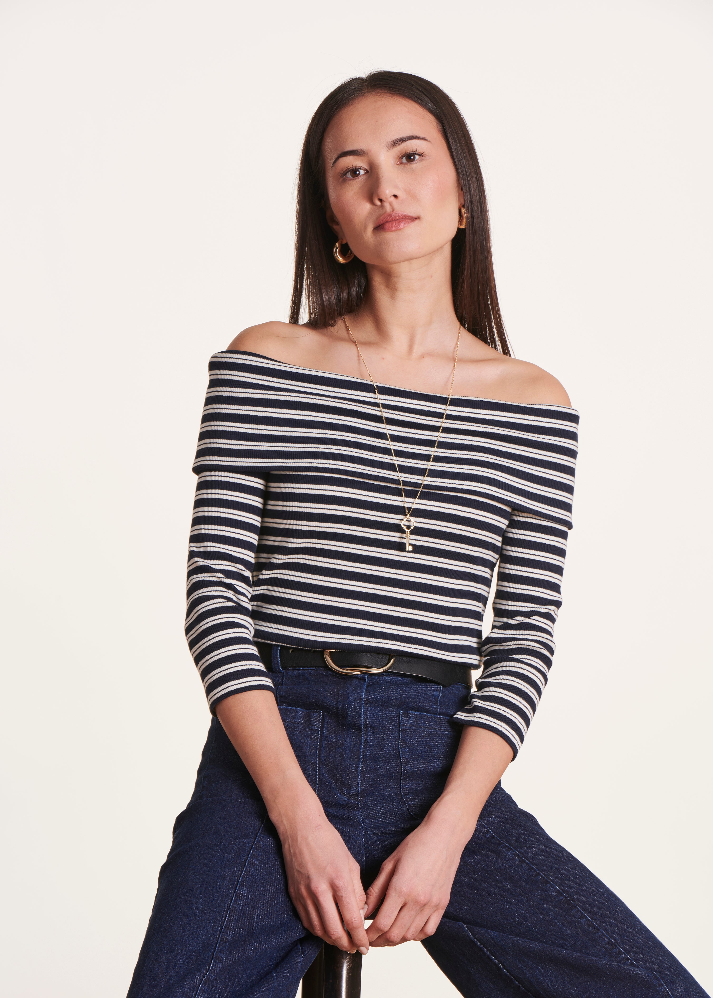 la-f-e-marabout-e-tops-dlama-marini-re-t-shirt-ecru-bio-baumwolle image 1