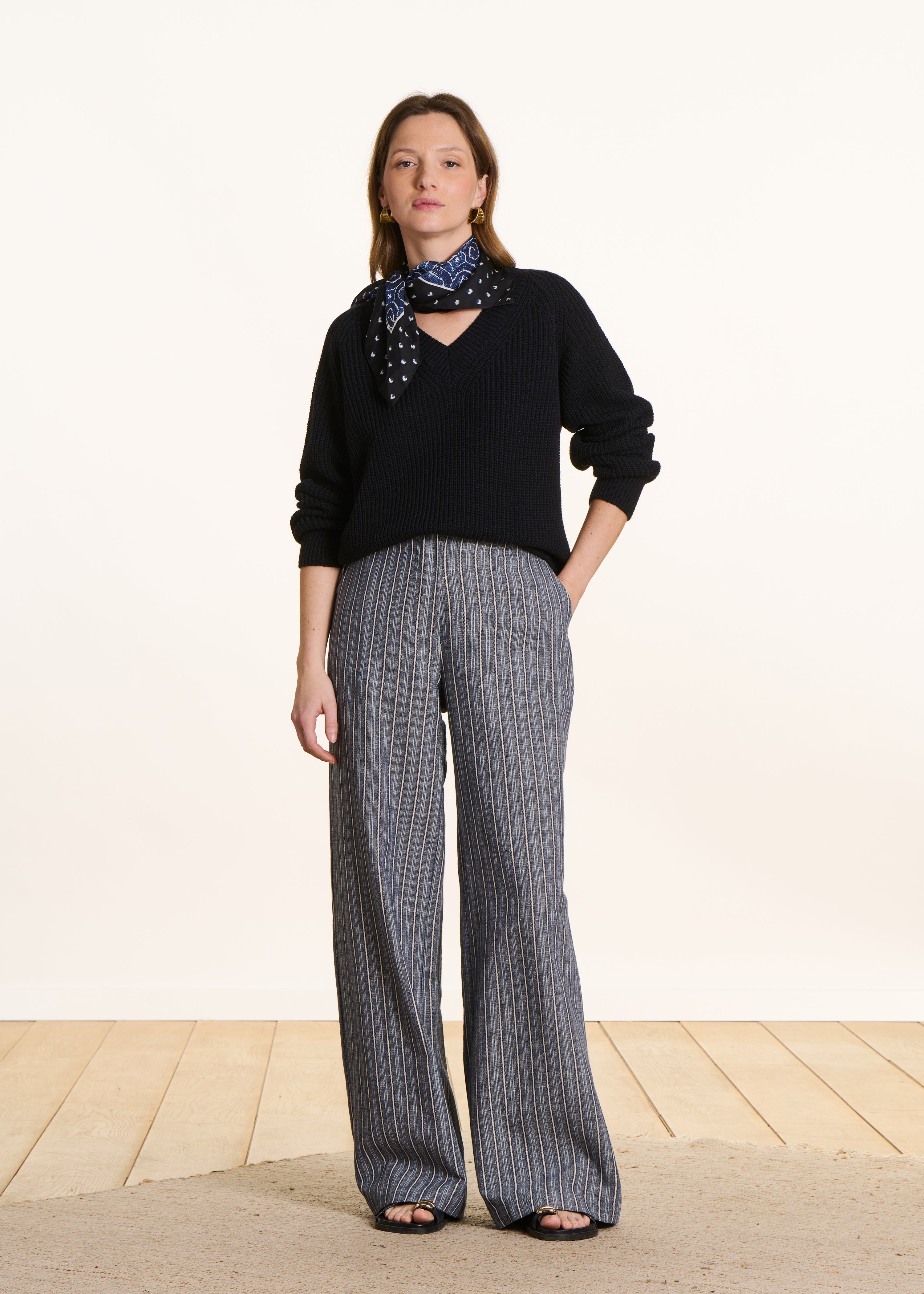 la-f-e-marabout-e-pulls-tarax-pullover-rippstrick-marine-blau image 2