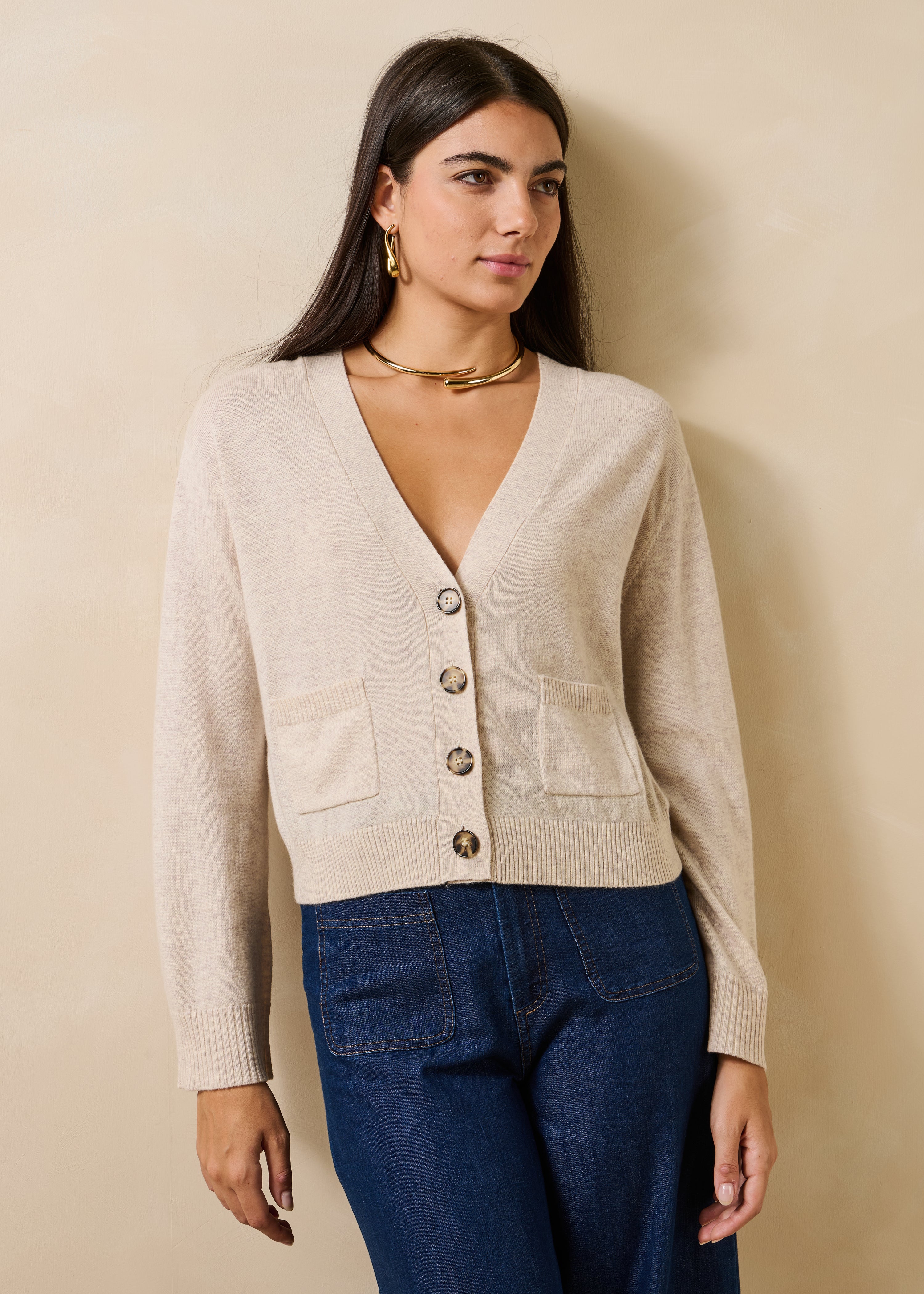 la-f-e-marabout-e-gemana-strickweste-beige-damen-wolle image 1