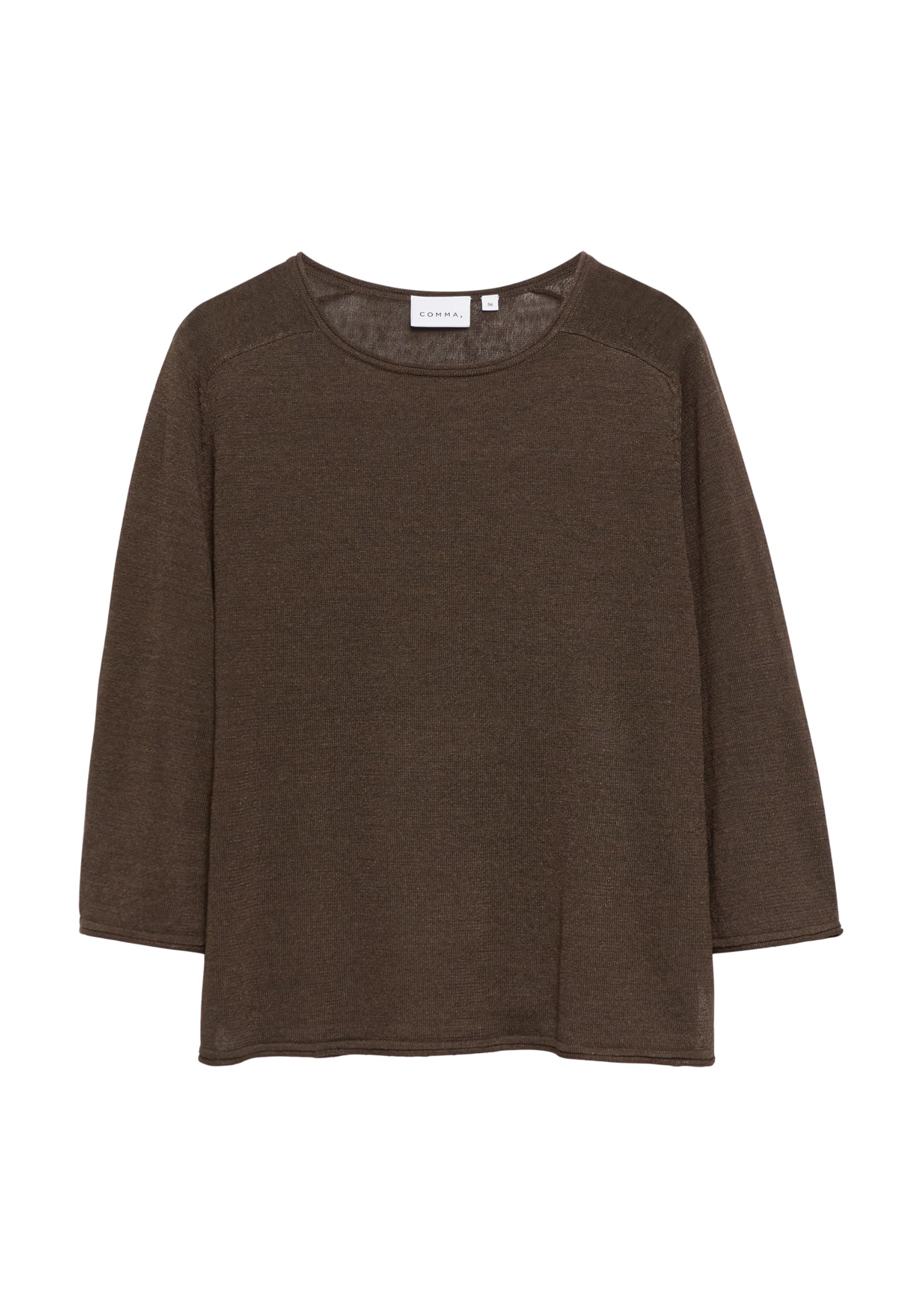 comma-knitwear-strickpullover-gr-38-dunkelbraun-3-4-arm image 3