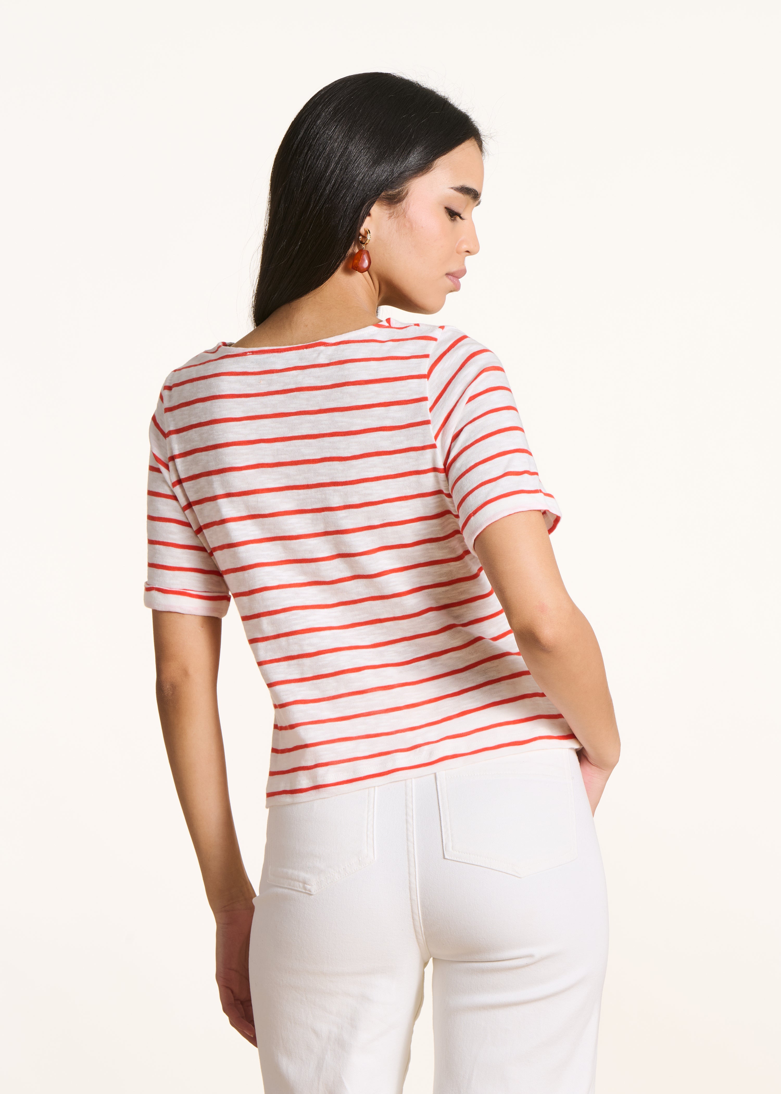 la-f-e-marabout-e-facil-t-shirt-ecru-orange-streifen-gr-m image 3