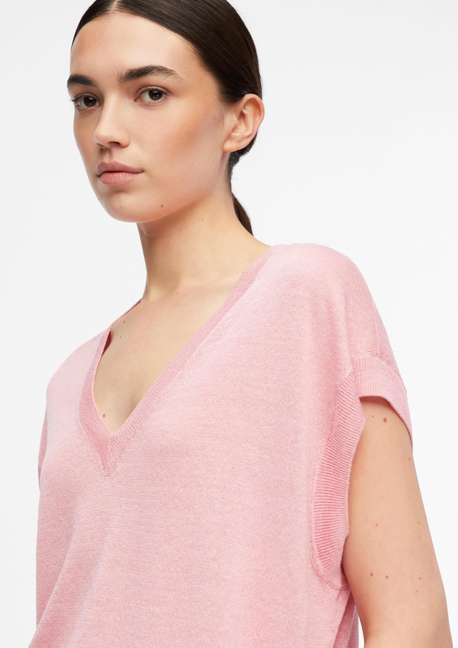 comma-knitwear-strickpullover-feinstrick-l-rosa-v-ausschnitt image 3