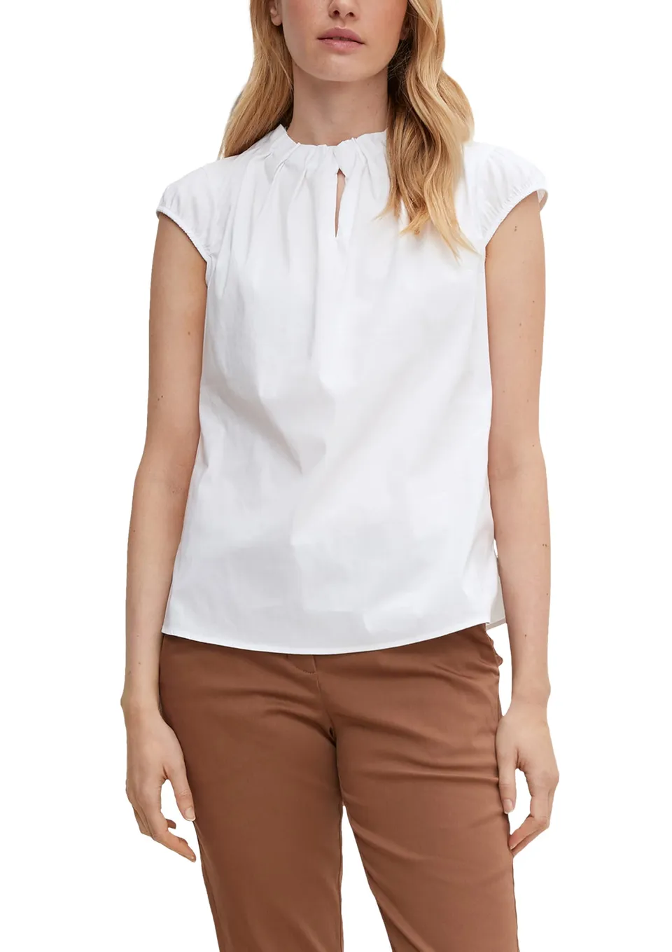 comma-blouses-kurzarm-bluse-wei-1er-pack-damen image 1