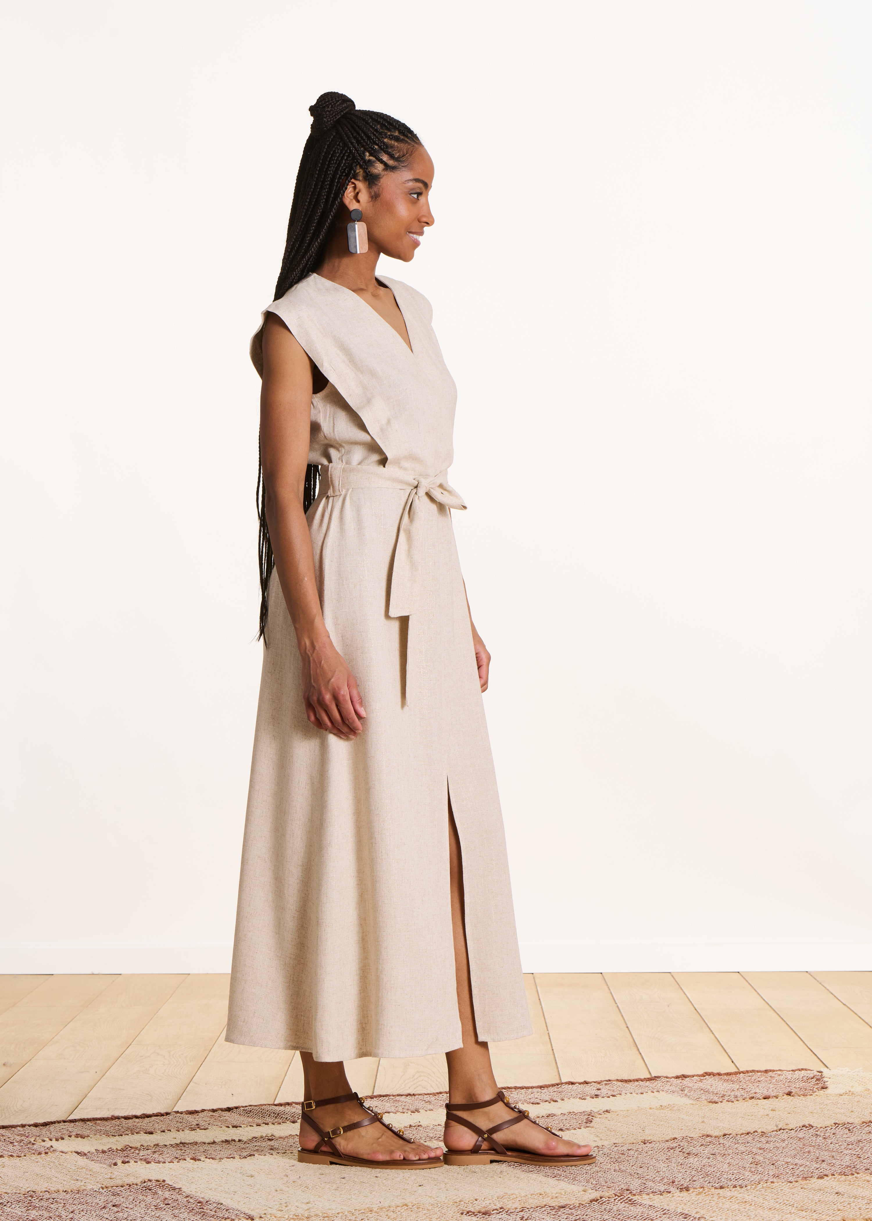 la-f-e-marabout-e-savigny-midikleid-beige-gr-38-wickel image 2