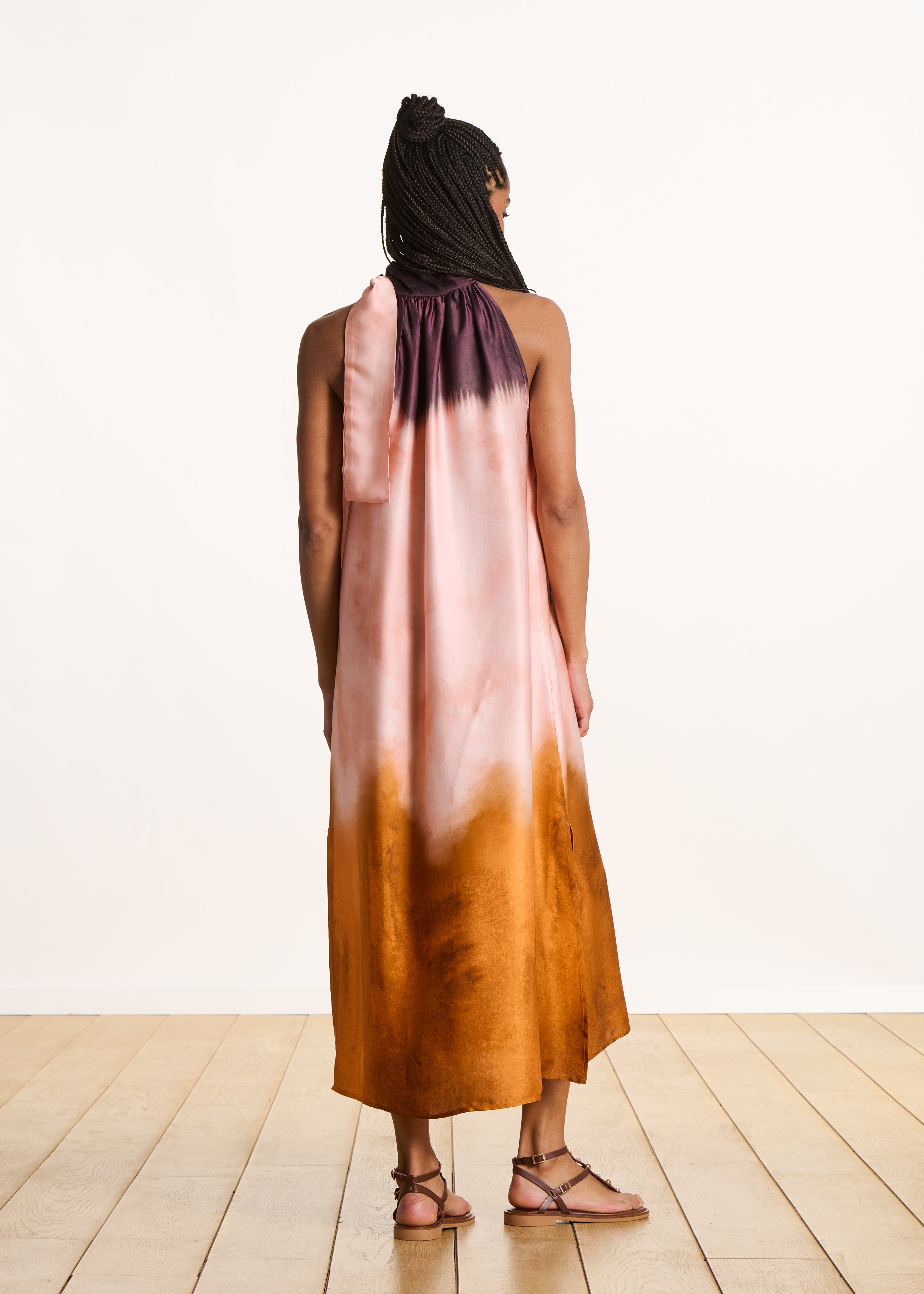 la-f-e-marabout-e-filoni-satin-maxikleid-rosa-gr-34 image 2