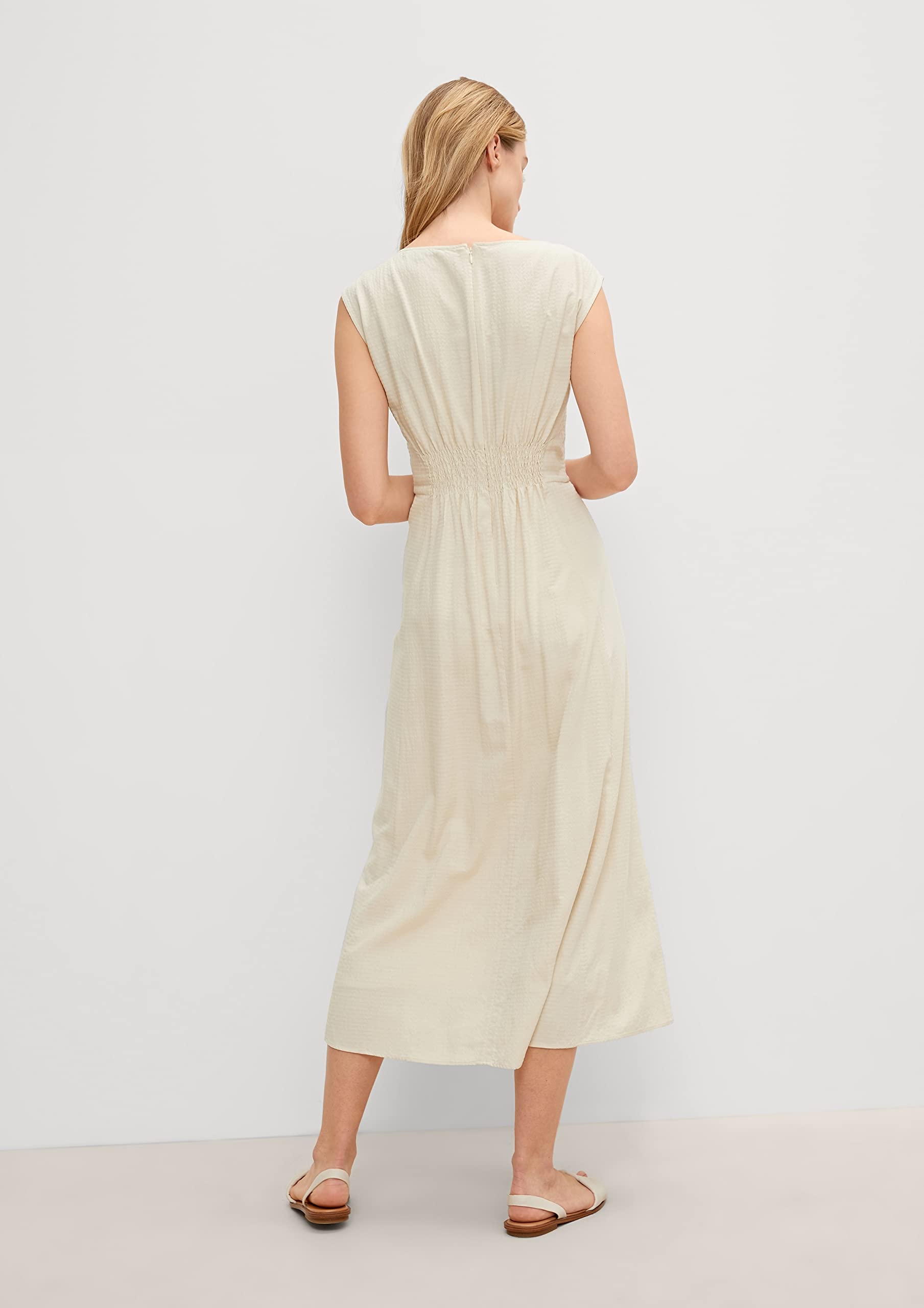 comma-kurz-kleid-beige-gr-e-40-mit-raffdetail image 6