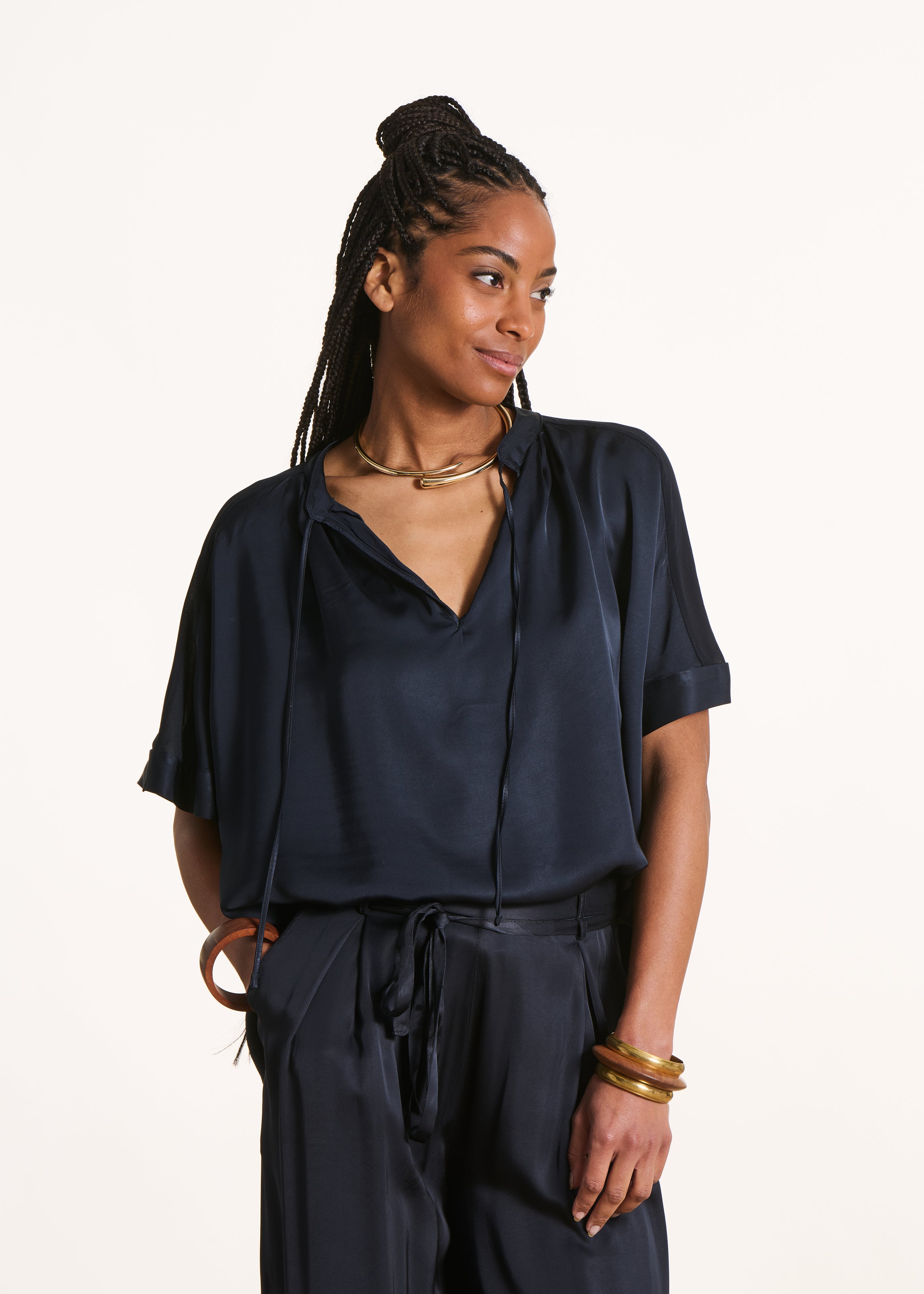 la-f-e-marabout-e-felina-bluse-bleu-encre-satin image 1