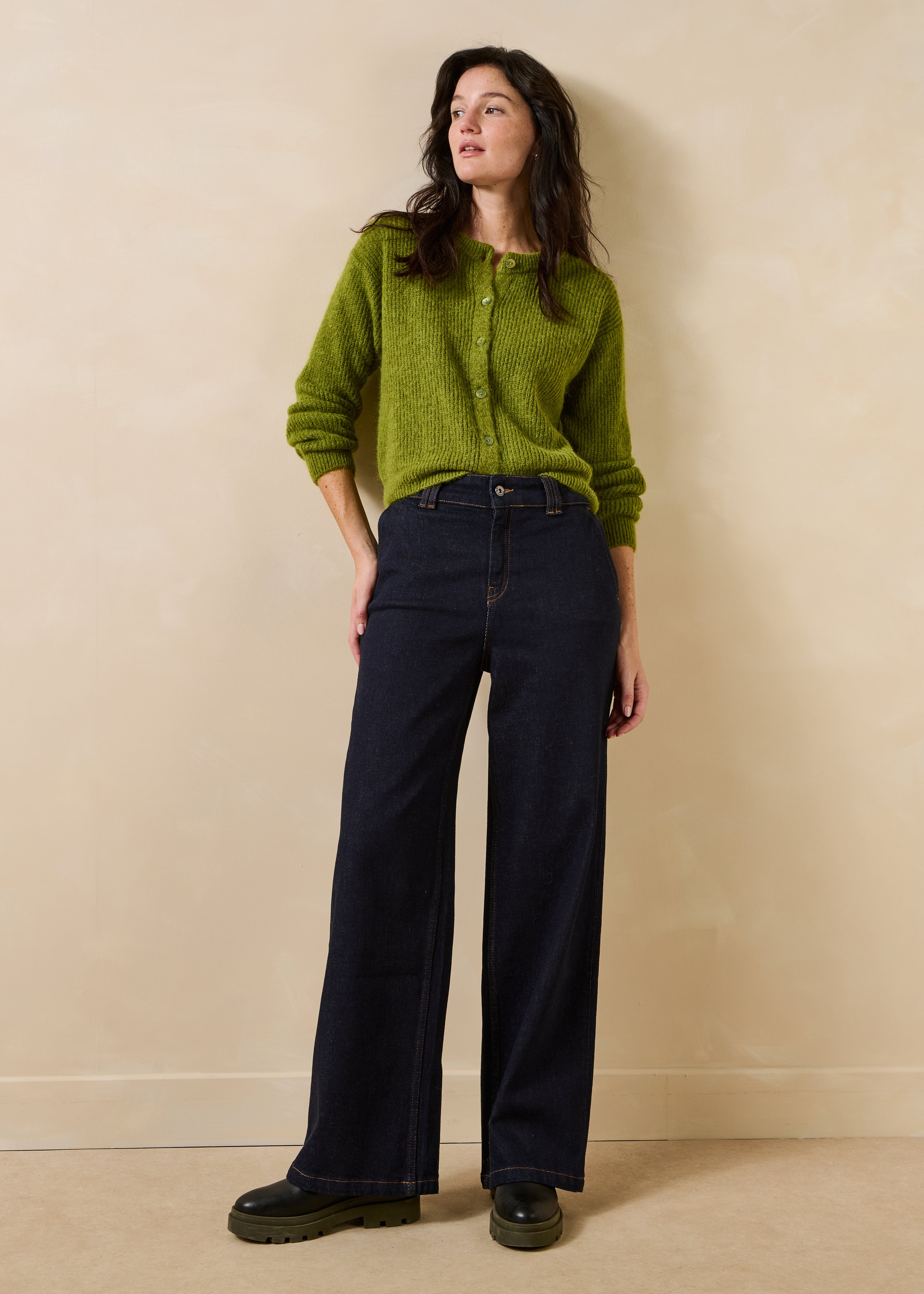 la-f-e-marabout-e-zakaria-strickjacke-gr-n-mohair-wolle image 2