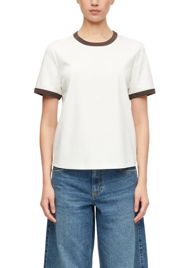 comma-t-shirt-regular-fit-gr-32-baumwolle-kontrastb-ndchen image 1
