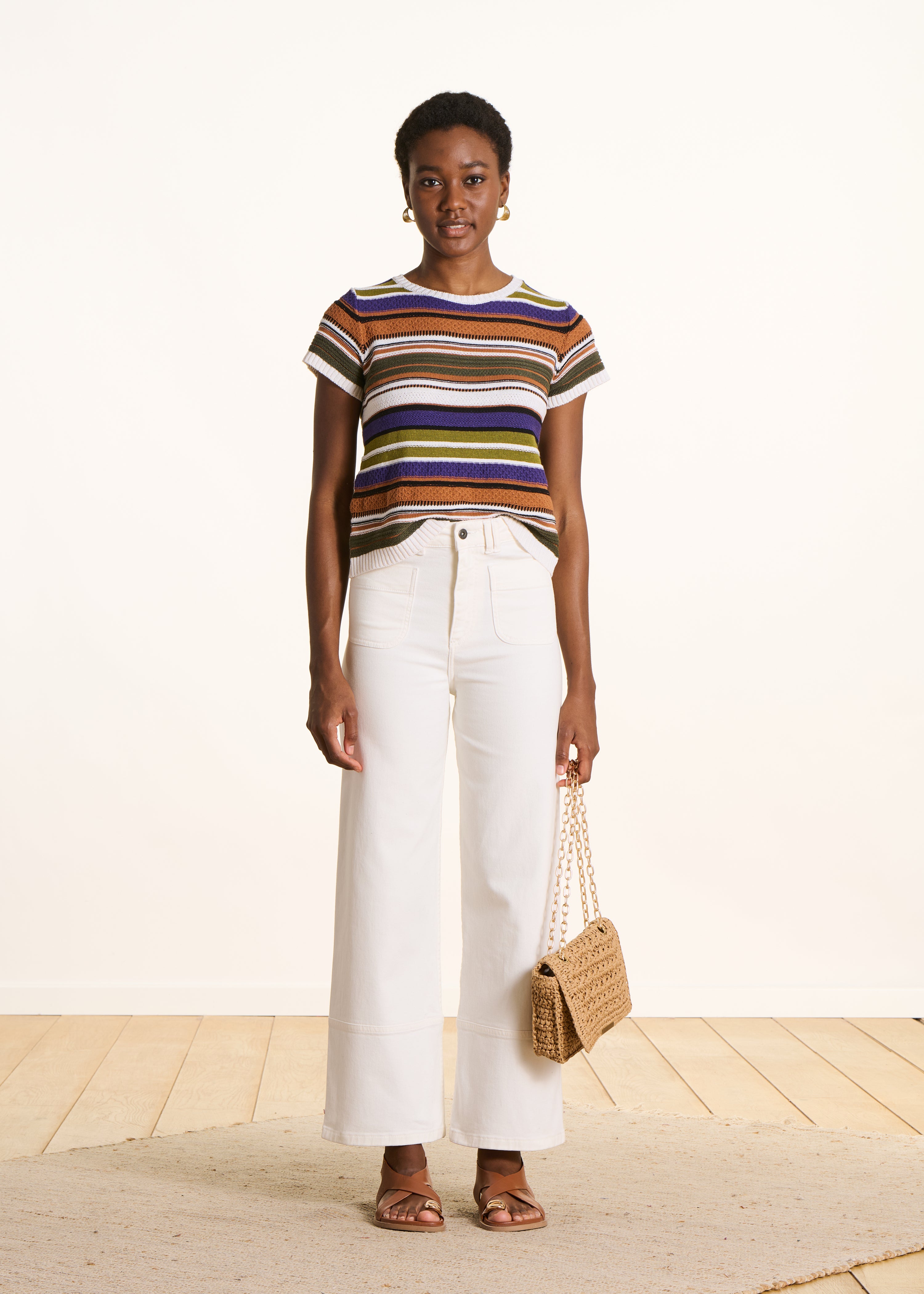 la-f-e-marabout-e-foxini-pullover-streifen-khaki-camel image 2