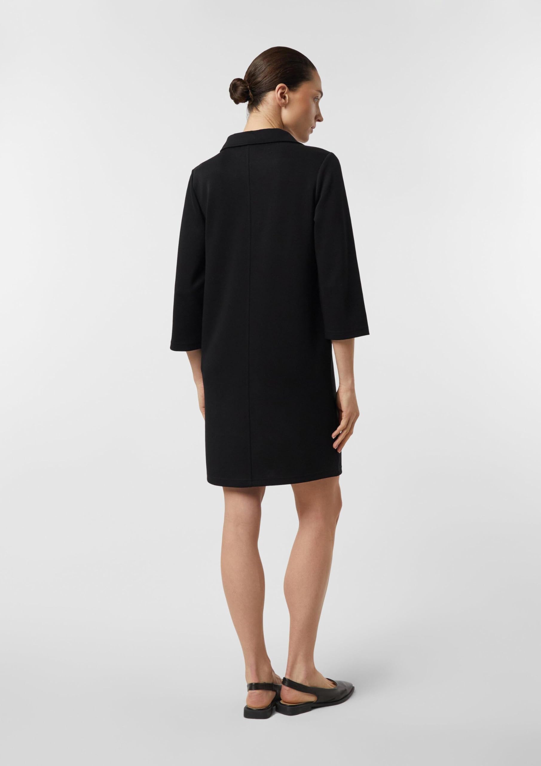 comma-jersey-polokragen-kleid-44-grey-black-schwarz image 8