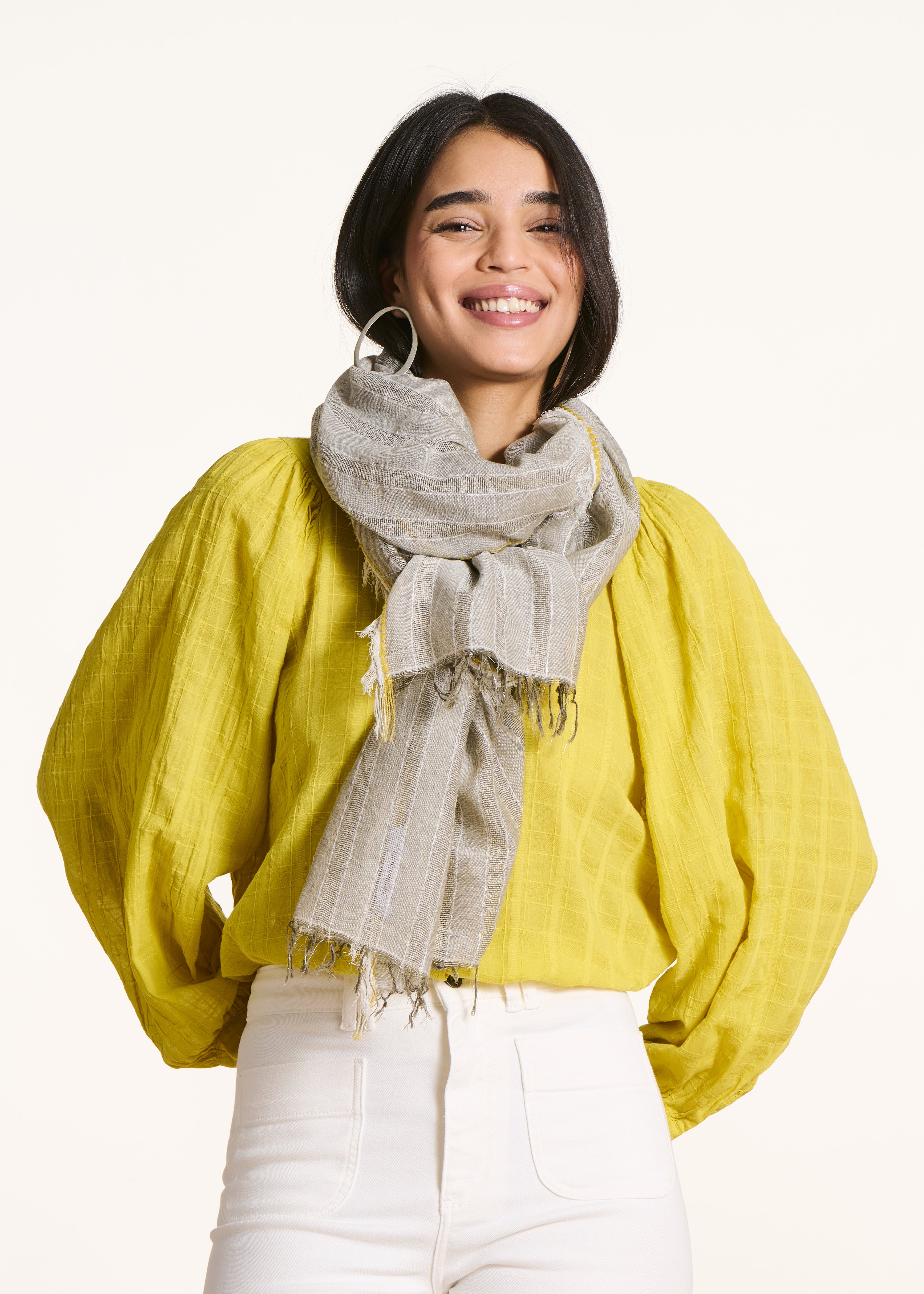 la-f-e-marabout-e-fario-foulard-kaki-streifen-tu image 1