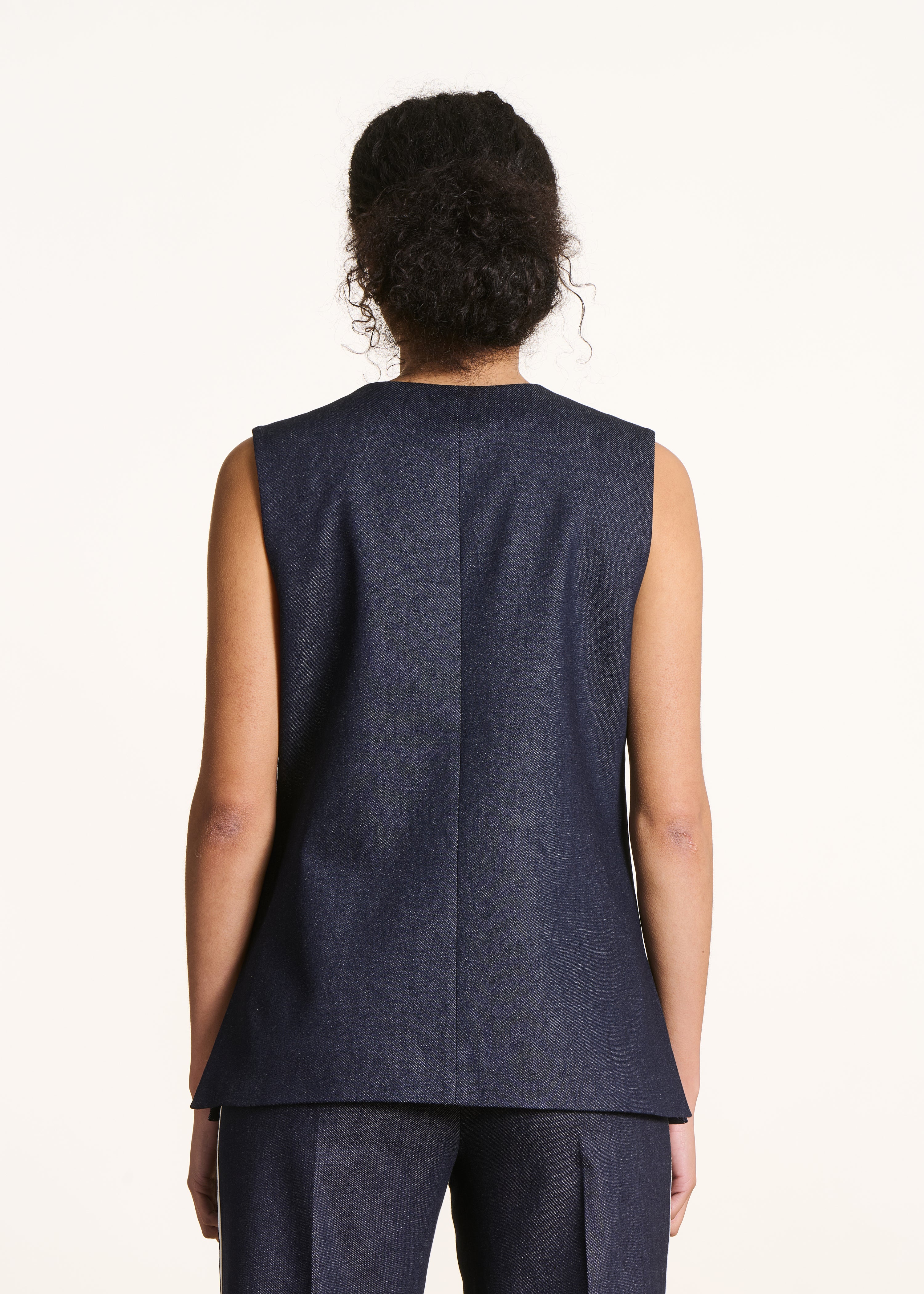 la-f-e-marabout-e-filali-weste-damen-denim-dunkelblau image 3