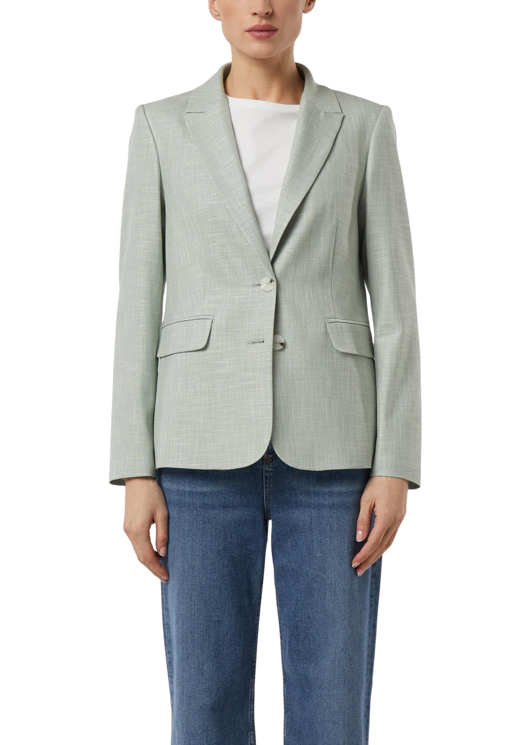 comma-taillierter-blazer-struktur-zwei-knopf-blazer image 1
