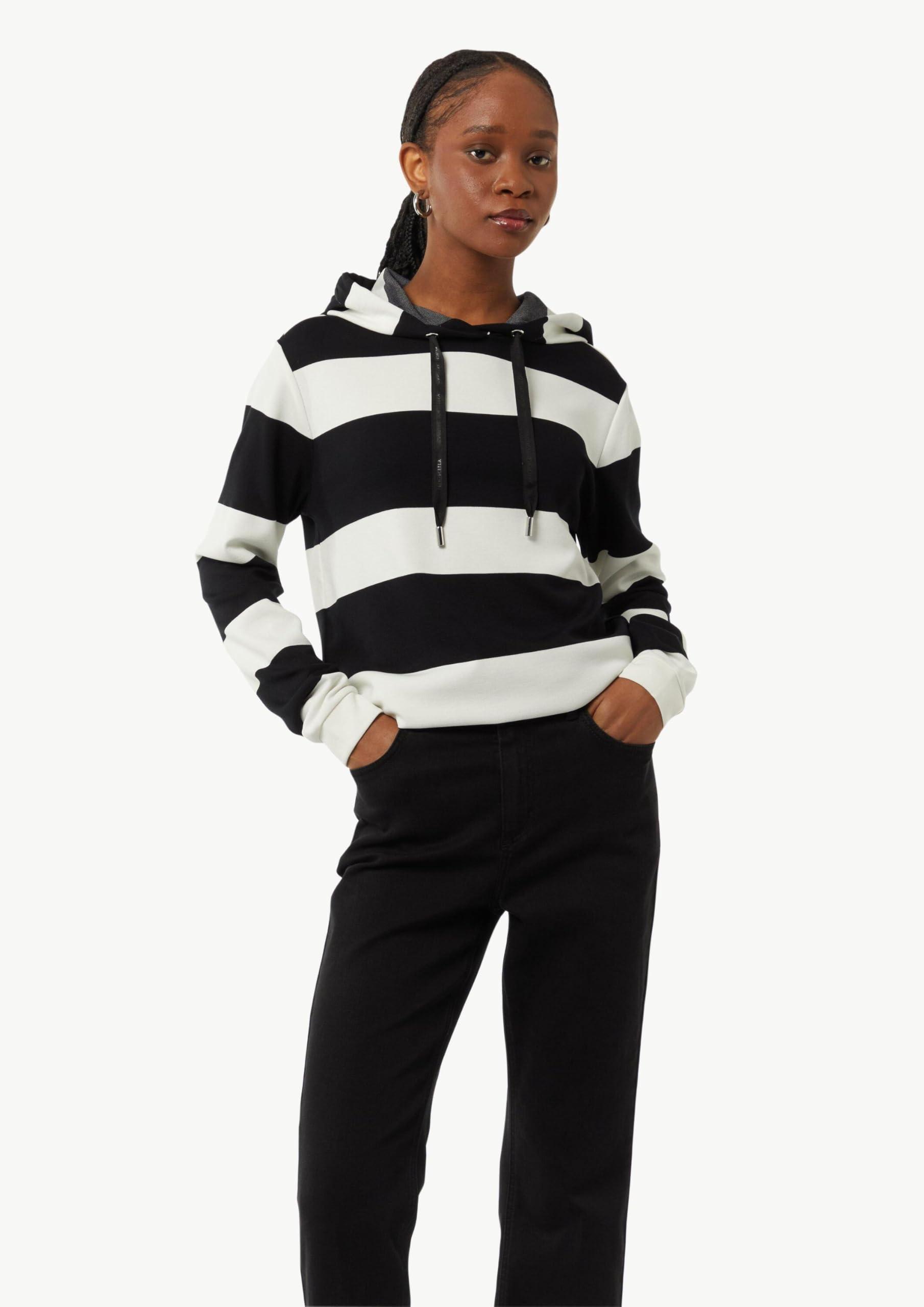 comma-sweatshirt-kapuze-blockstreifen-schwarz-34 image 5