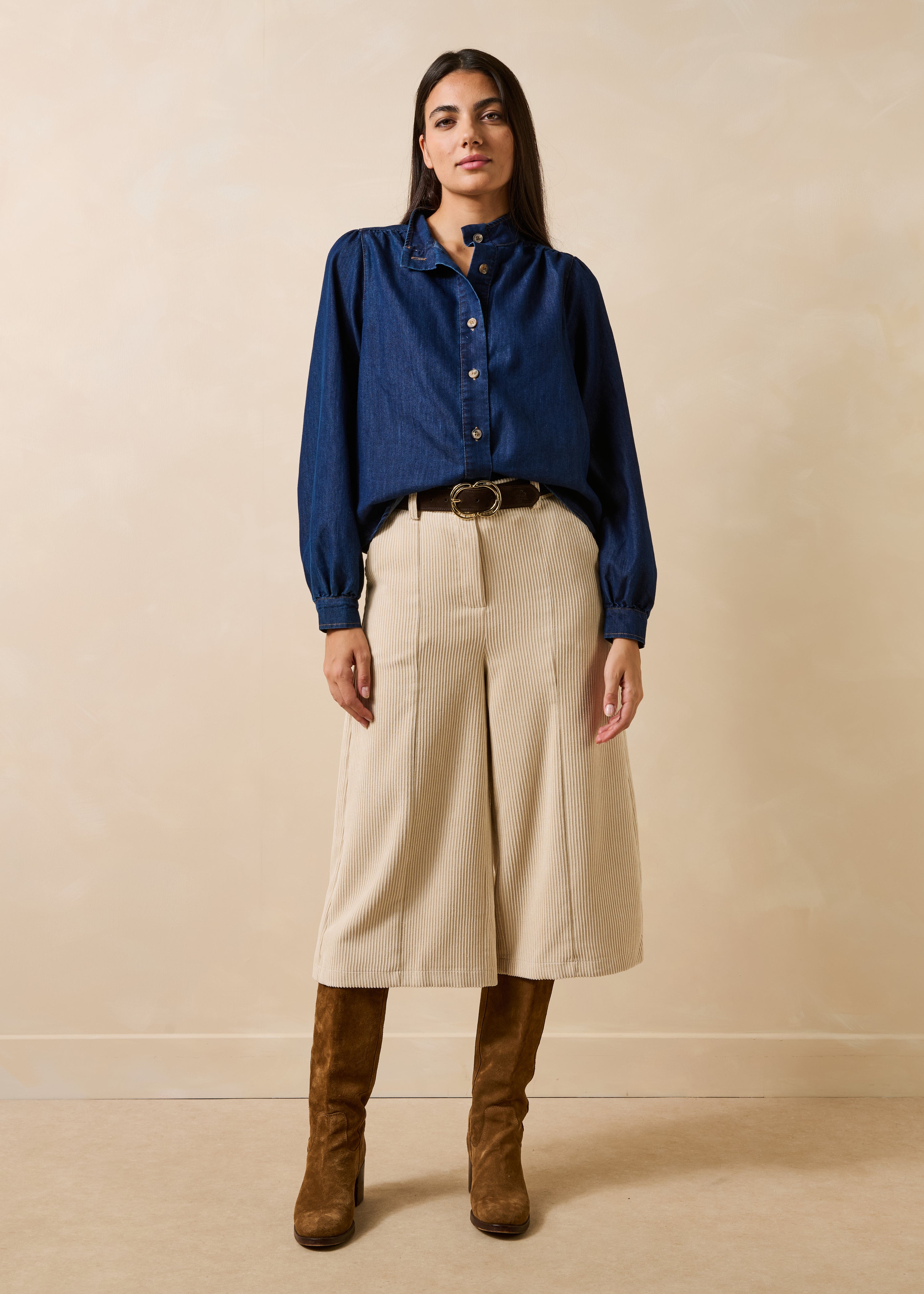 la-f-e-marabout-e-gaya-bluse-blau-denim-jeansbluse image 2