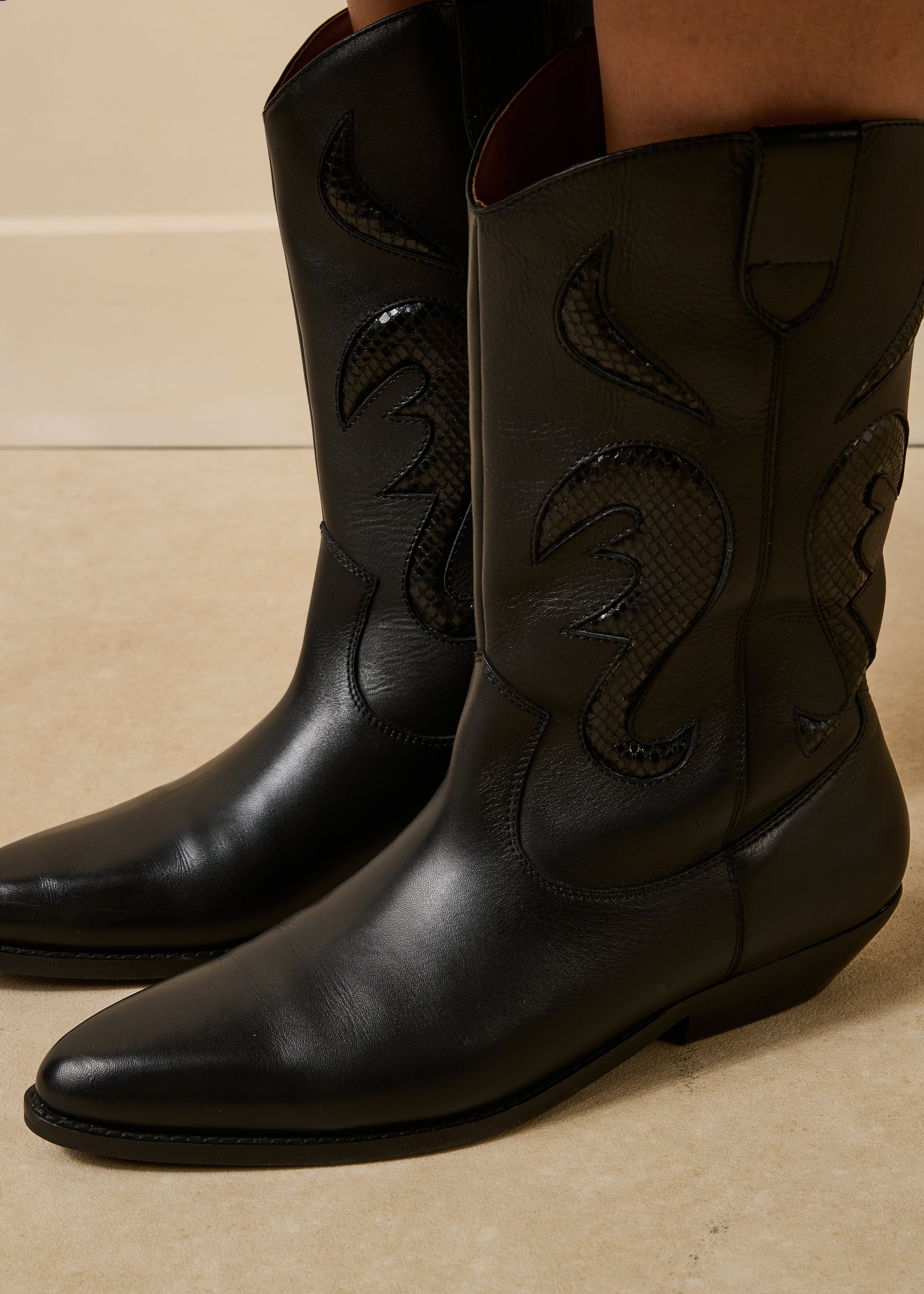 la-f-e-marabout-e-grezon-stiefeletten-schwarz-western-leder image 2