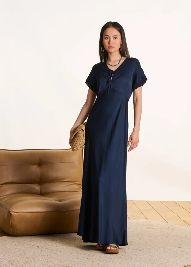 la-f-e-marabout-e-detali-kleid-satinkleid-dunkelblau-gr-38 image 1