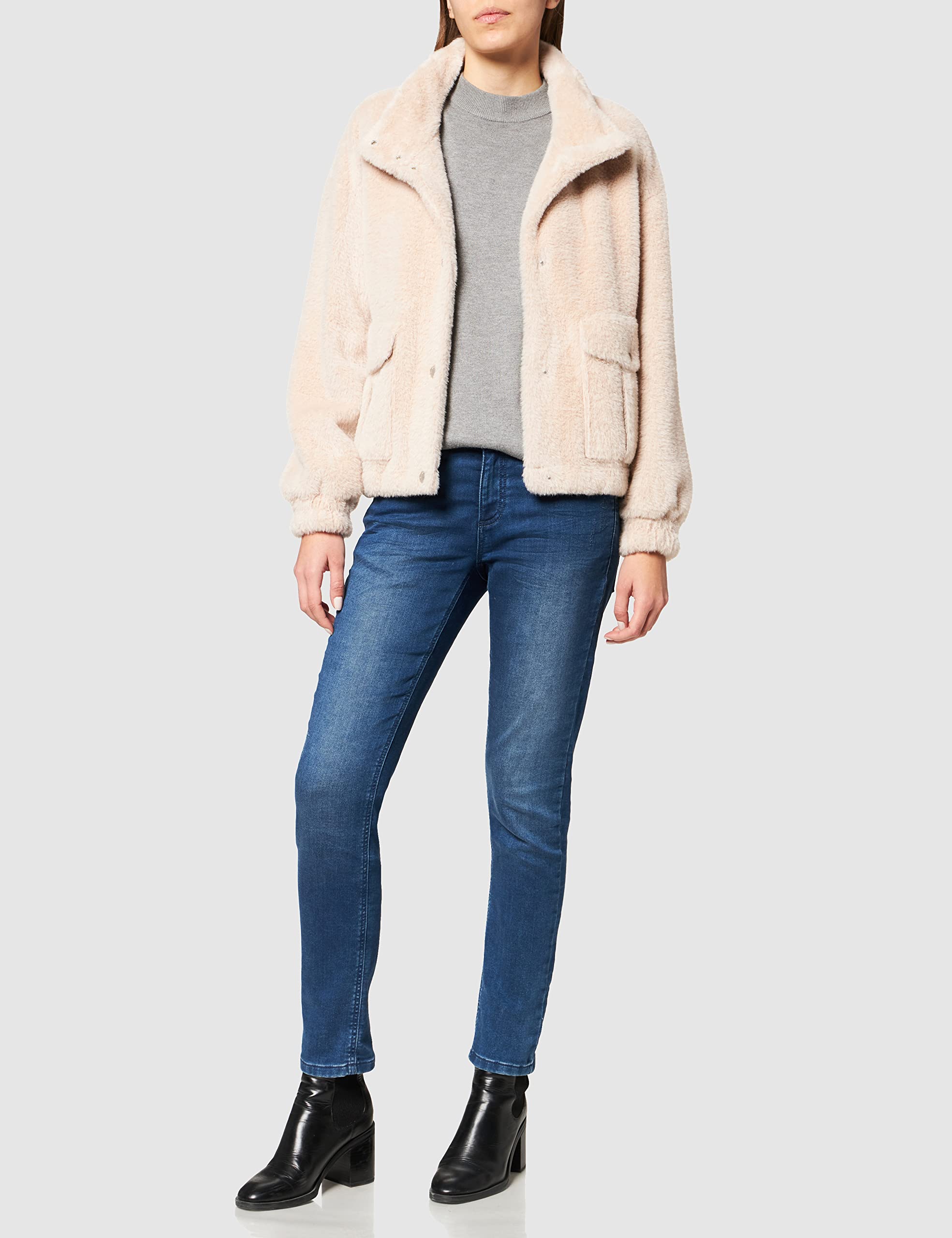 comma-jacke-damen-44-beige-stepp-optik-kurz-mit-kapuze image 2
