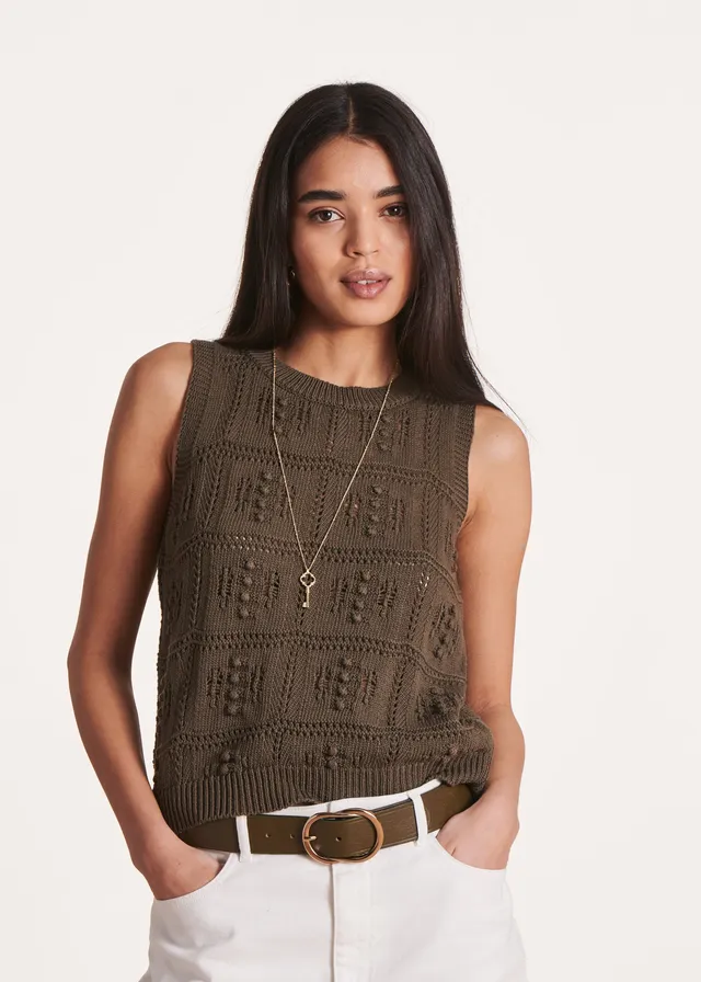 la-f-e-marabout-e-pullunder-stricktop-braun-crochet-xs-xl image 1
