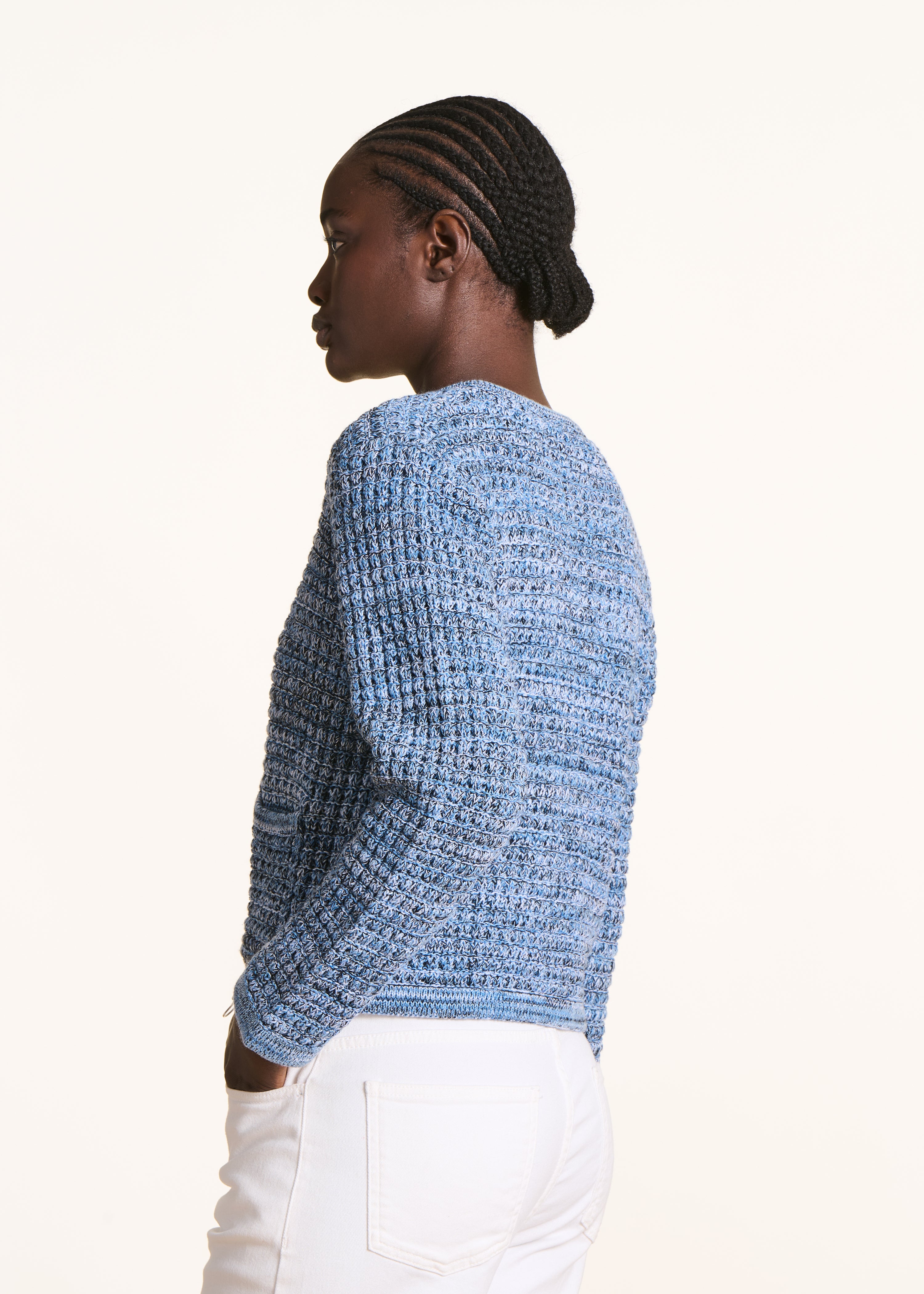 la-f-e-marabout-e-fidelis-weste-blau-meliert-offen image 3